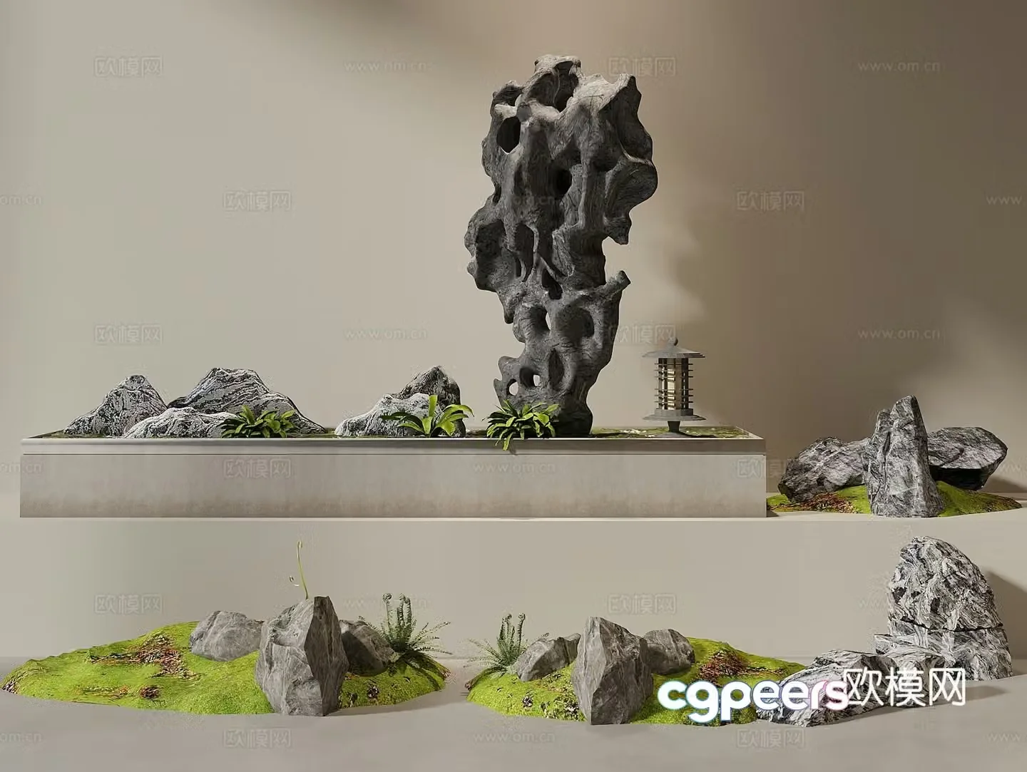 Stone stone black mountain stone landscape stone characteristic stone scene Taihu stone 3D model