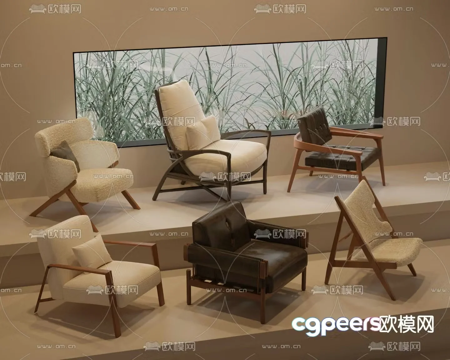 Medieval style sofa chair leisure chair armchair 3d model