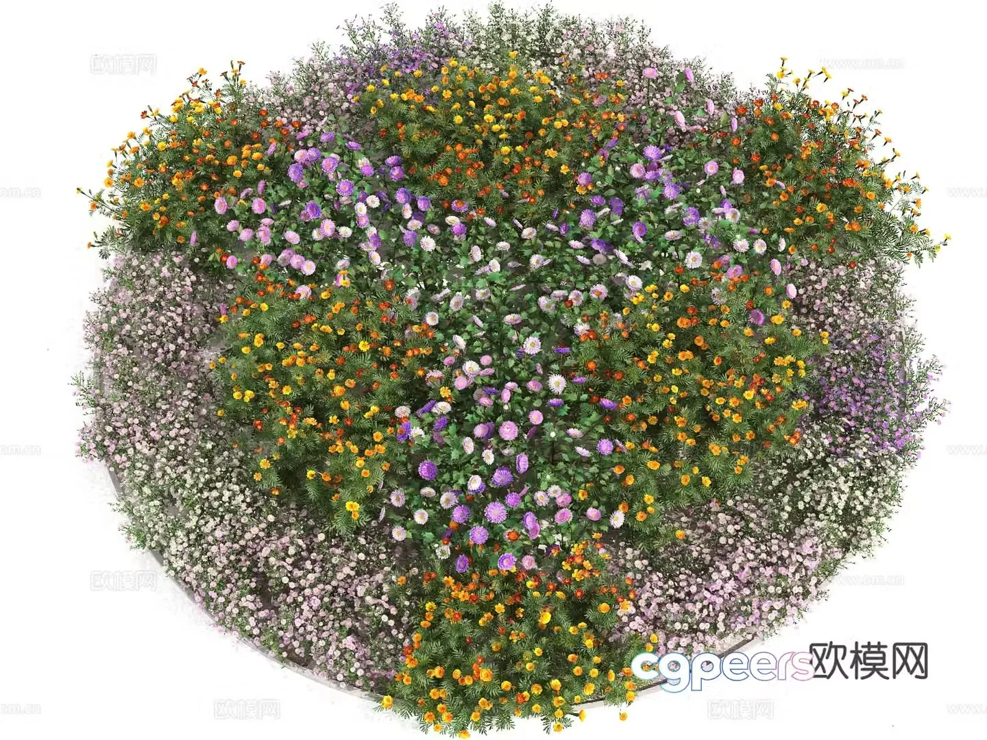 Flower Flower Combination Flower Bed 3D Model