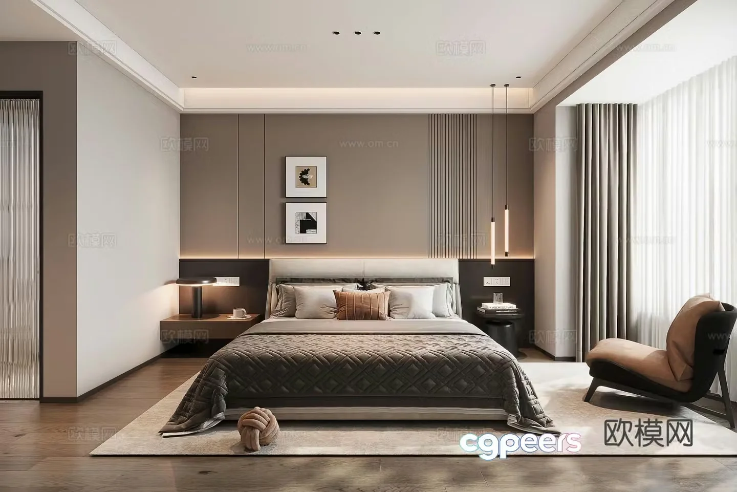 Italian bedroom leisure chair 3d model