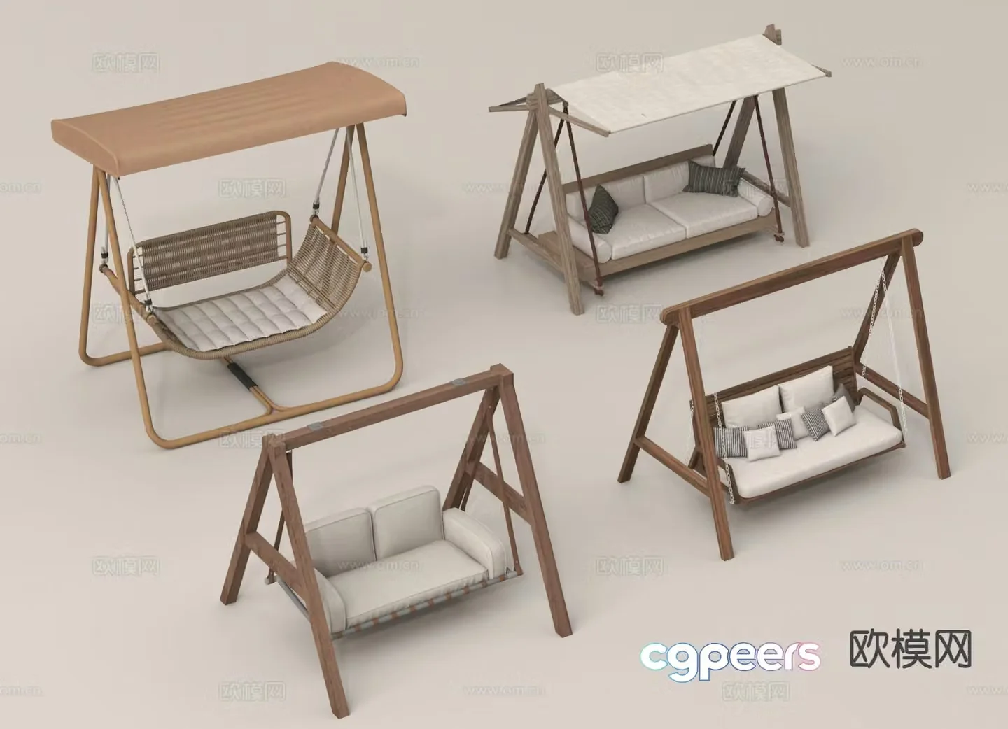 Wabi-sabi hanging chair swing swing bench 3d model