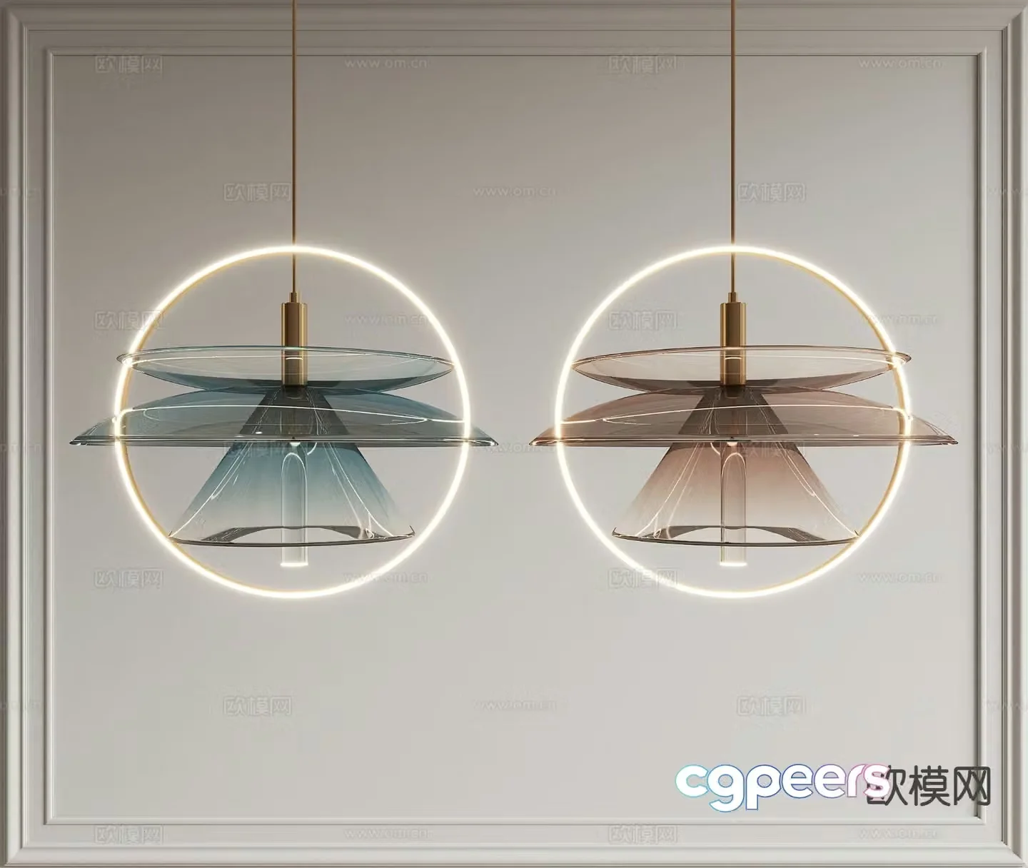 Modern chandelier glass chandelier 3d model