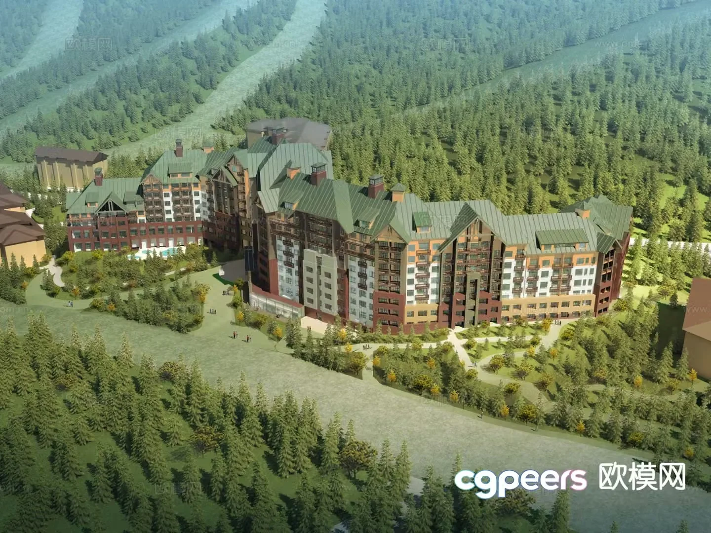 High-rise residential exterior 3D model