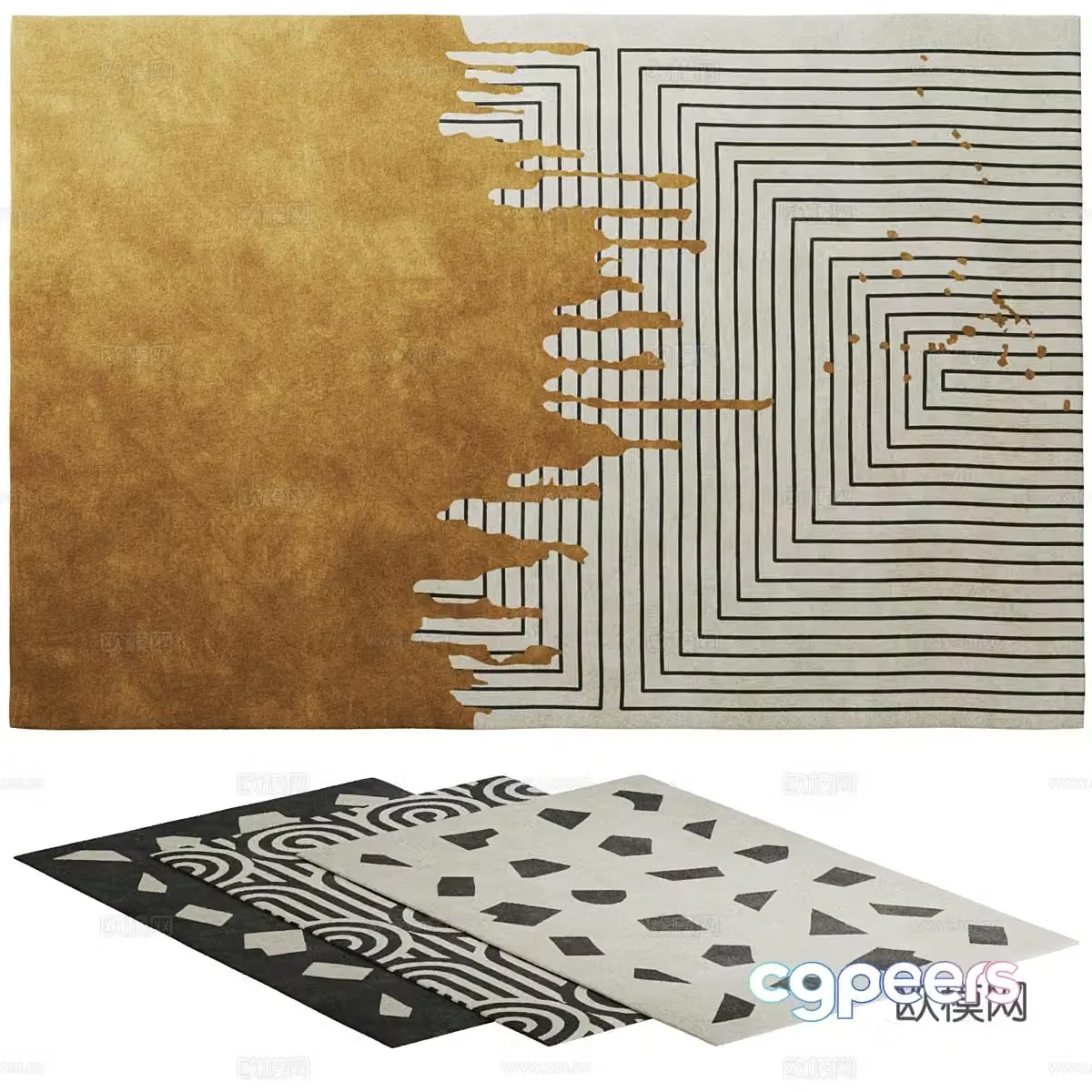 New Chinese style fabric carpet 3D model