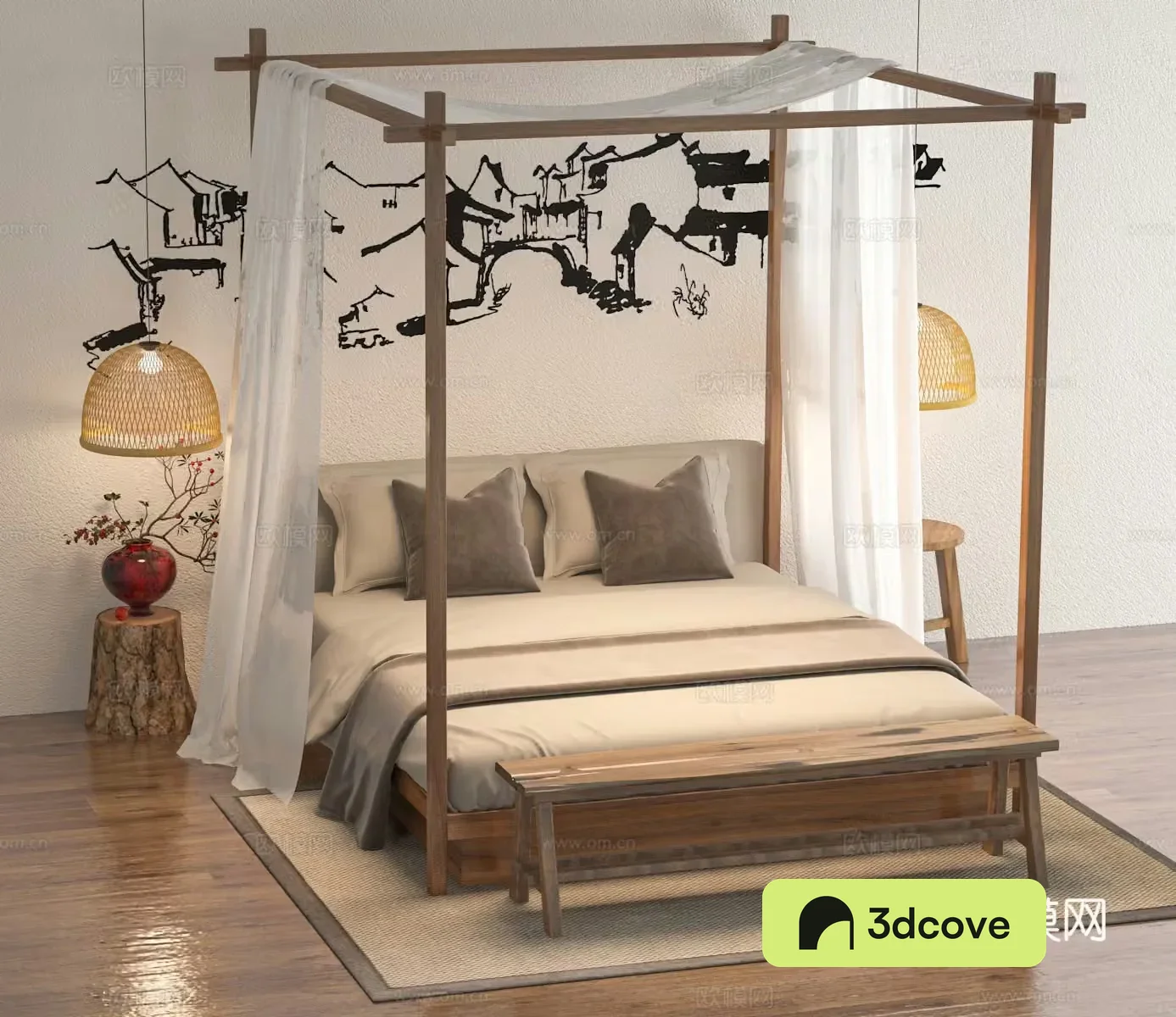 Wabi-sabi double bed