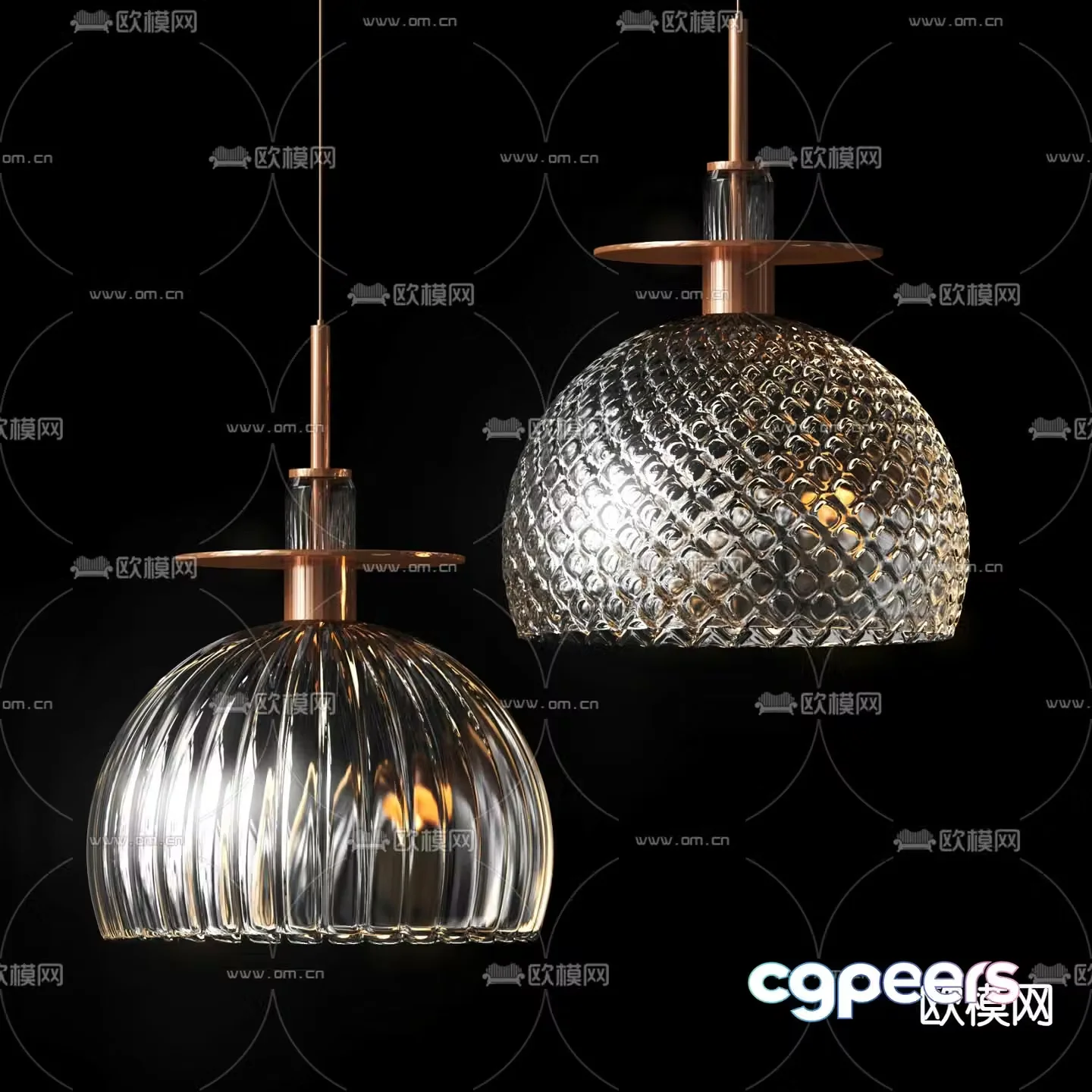 3d model of glass chandelier