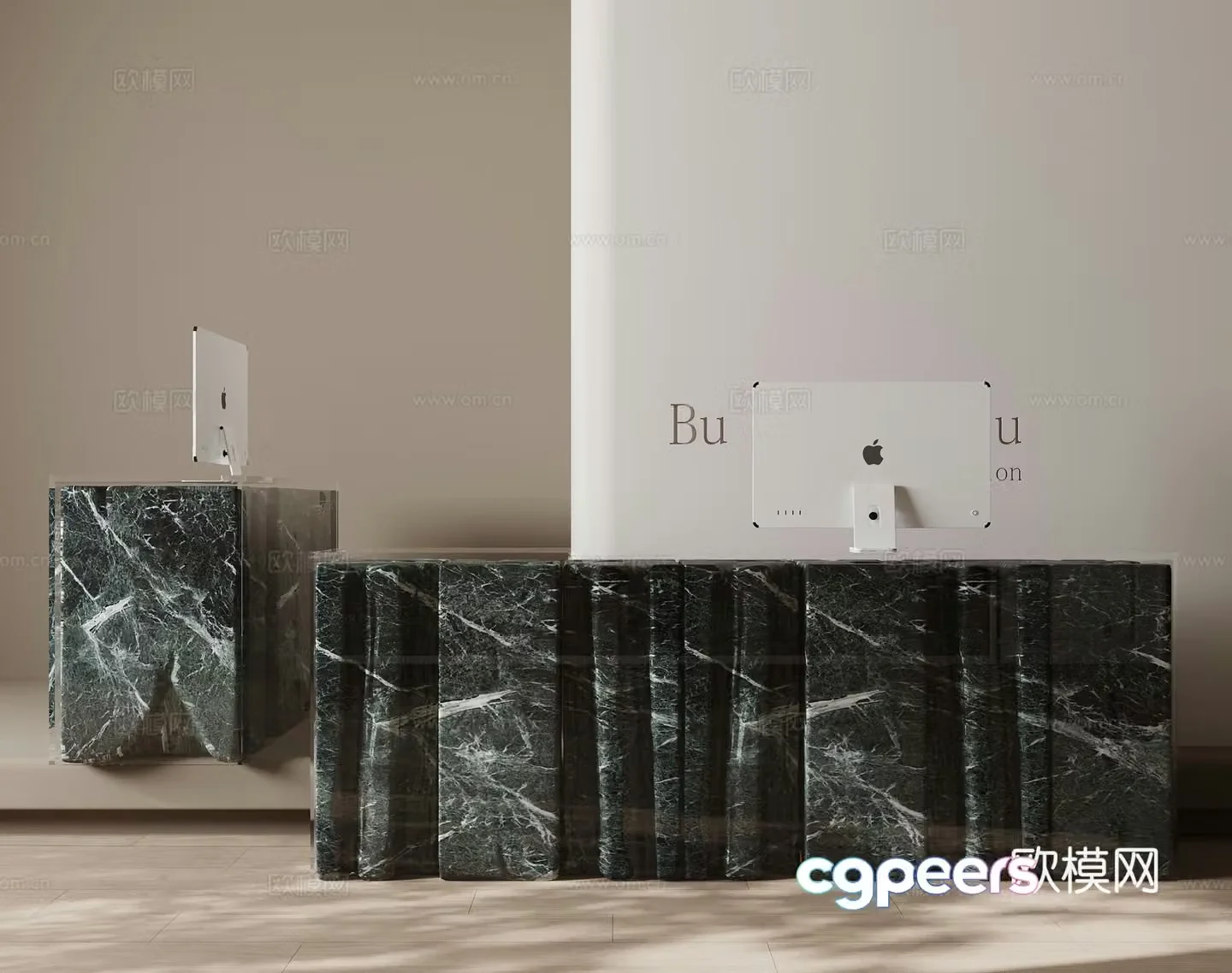Modern bar front desk computer 3d model
