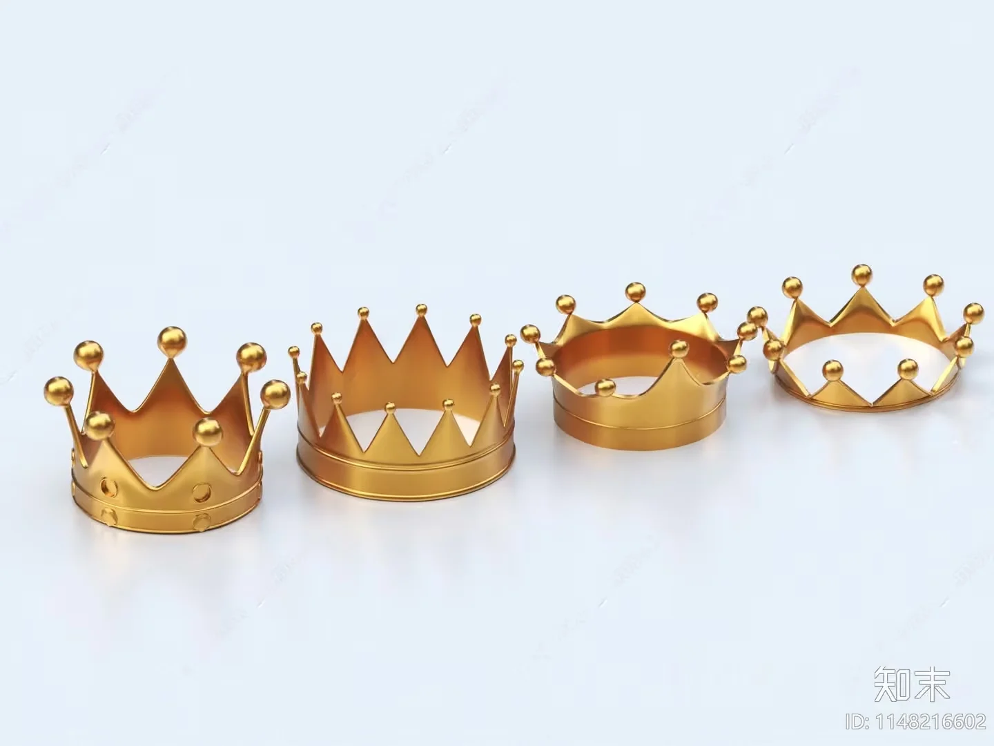 Gold Crowns 3D Model – 4267 – VRAY Render