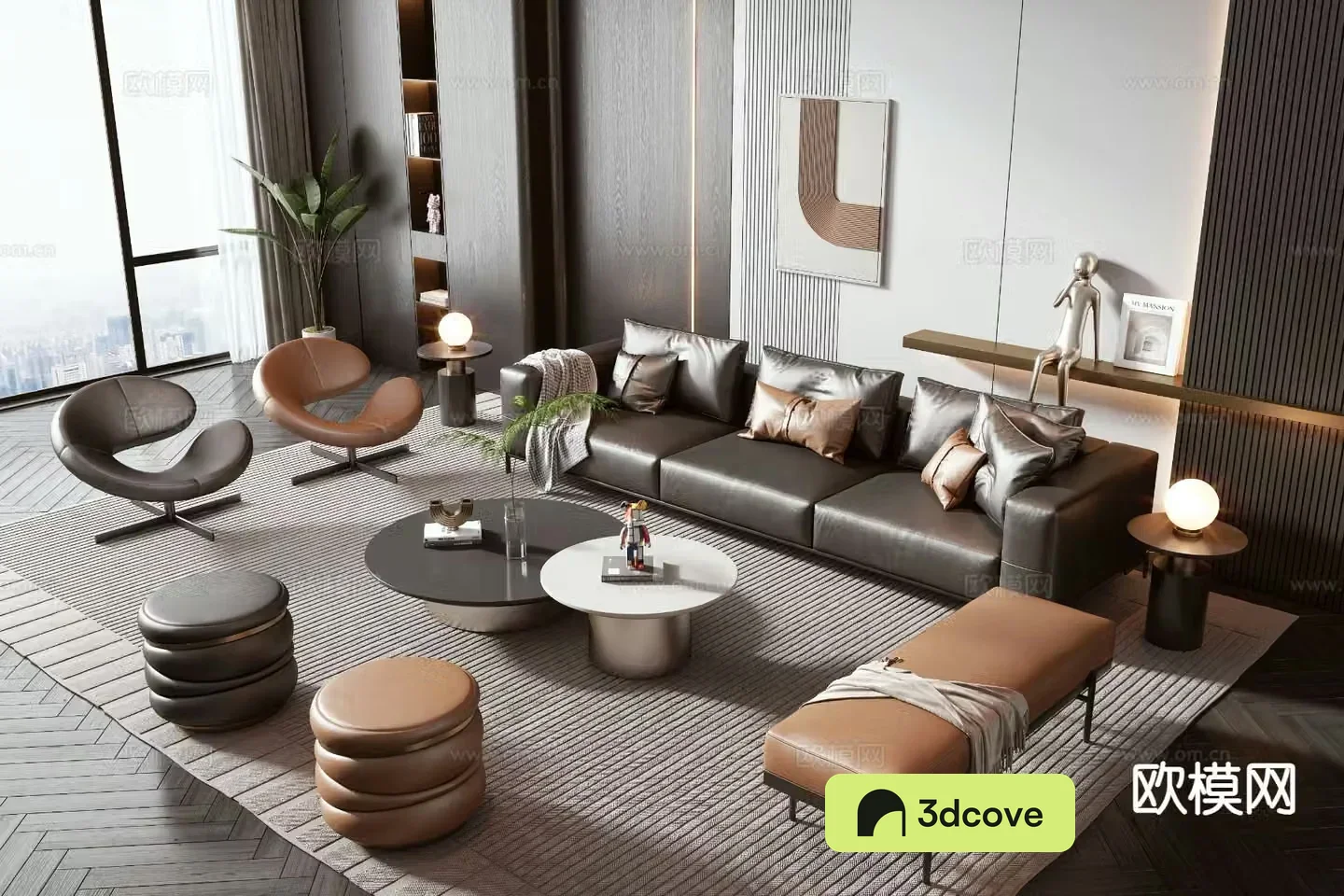 Minotti modern sofa set