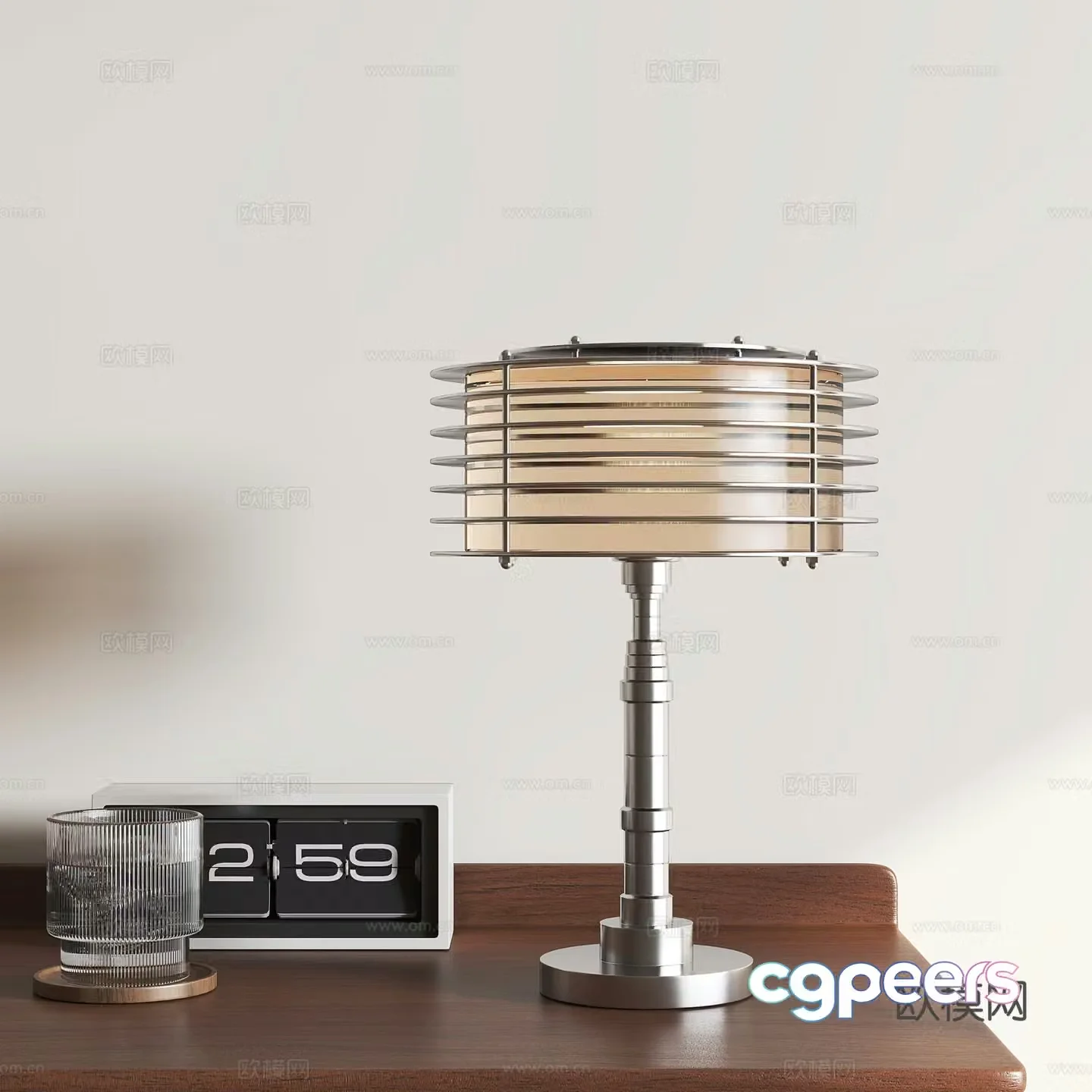 Modern metal table lamp 3d model