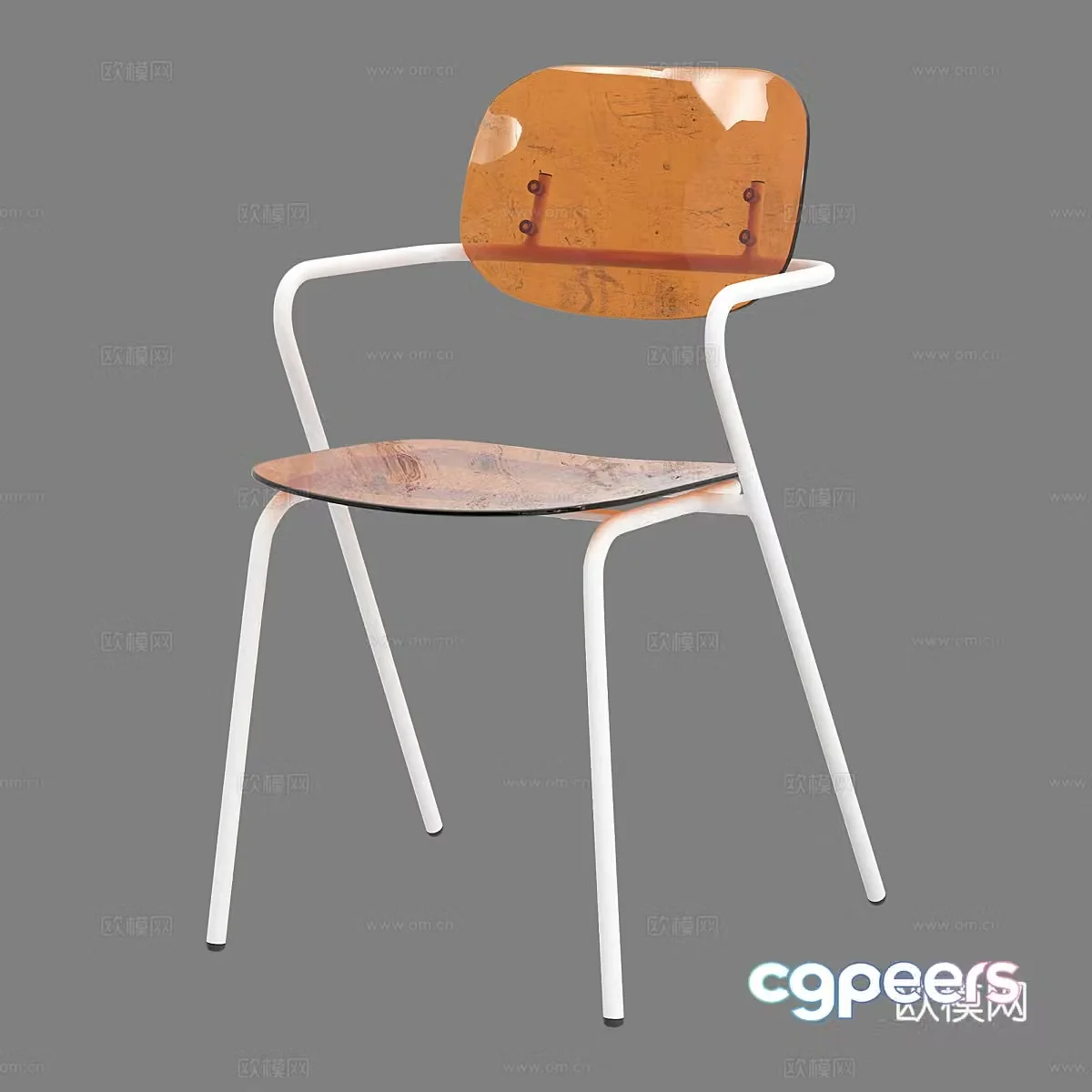 Modern simple chair acrylic chair 3D model