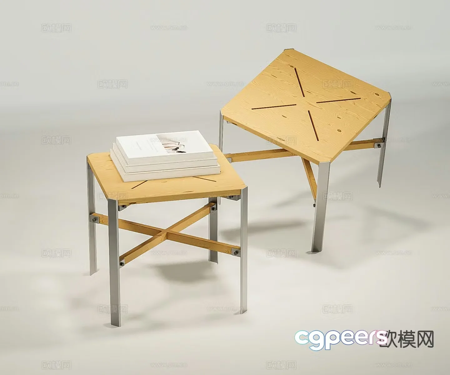 Modern stool square stool low stool 3d model