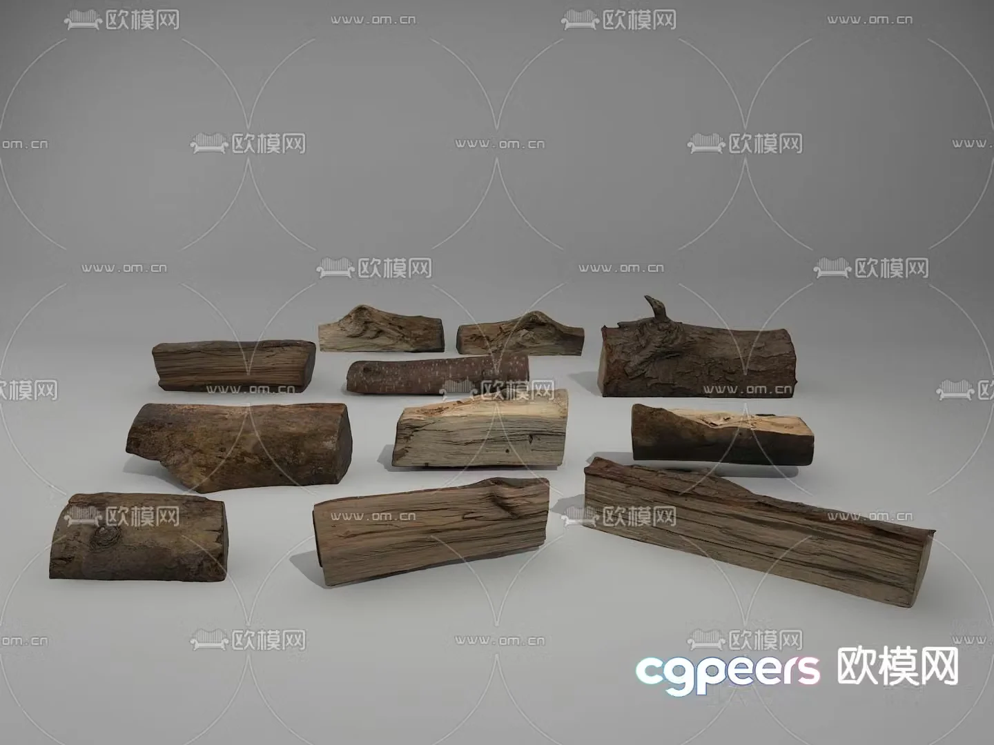 old wood wood strips wood block 3d model