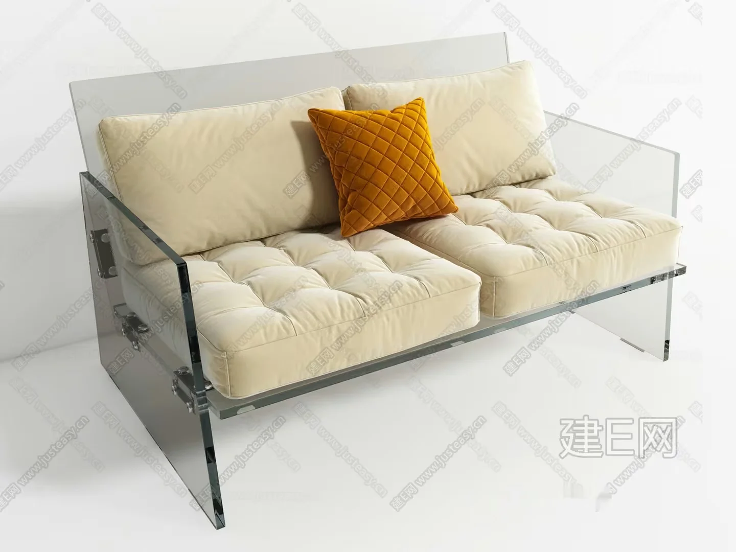 Modern Glass Sofa 3D Model – 21424 – VRAY Render