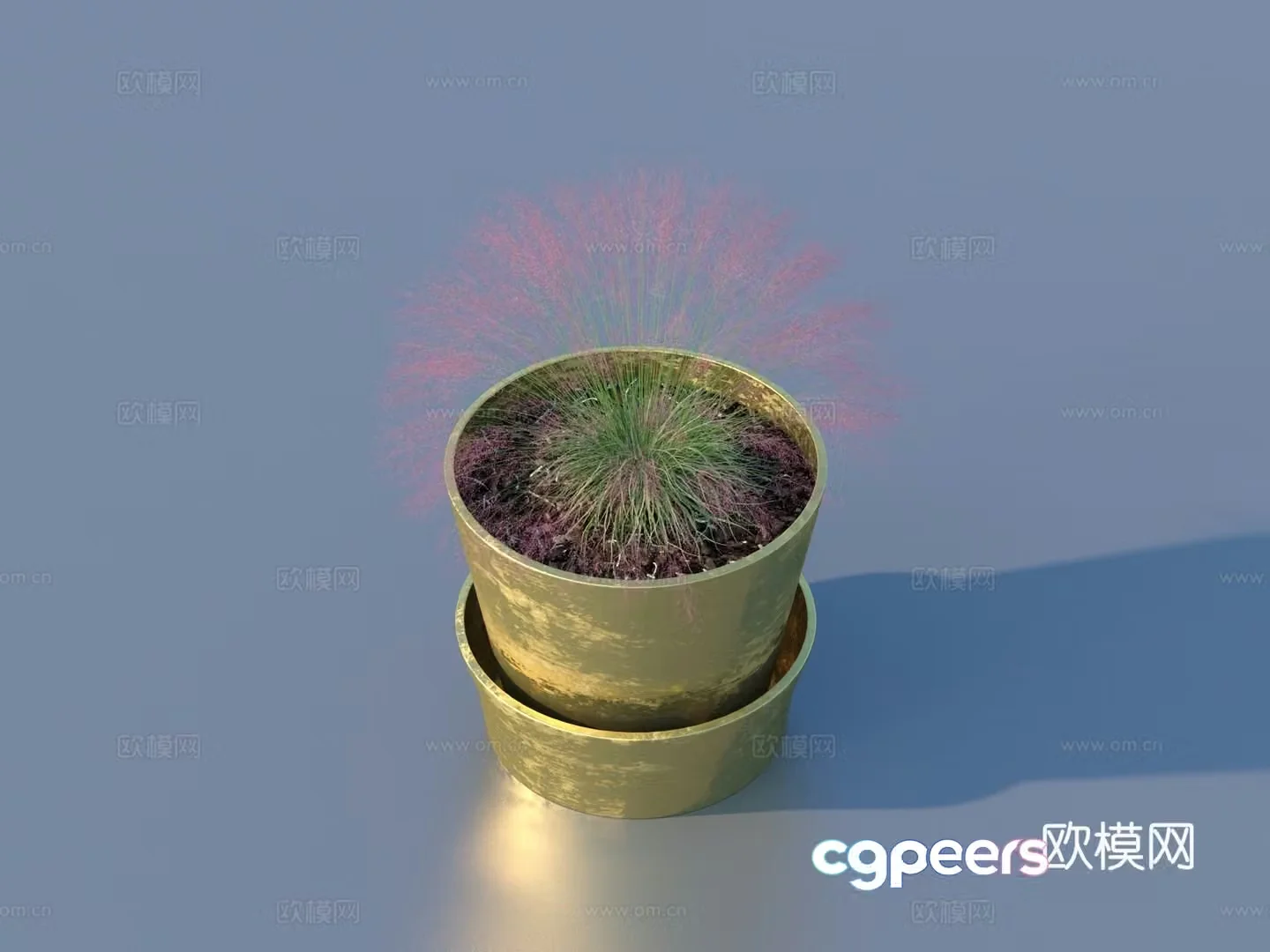 Flower pot pot green plant 3d model