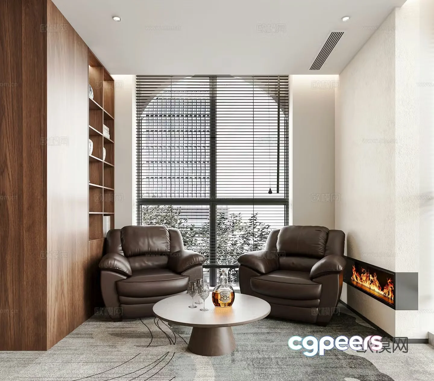 Modern casual leather sofa coffee table massage sofa audio and video room sofa reception room sofa red wine 3d model