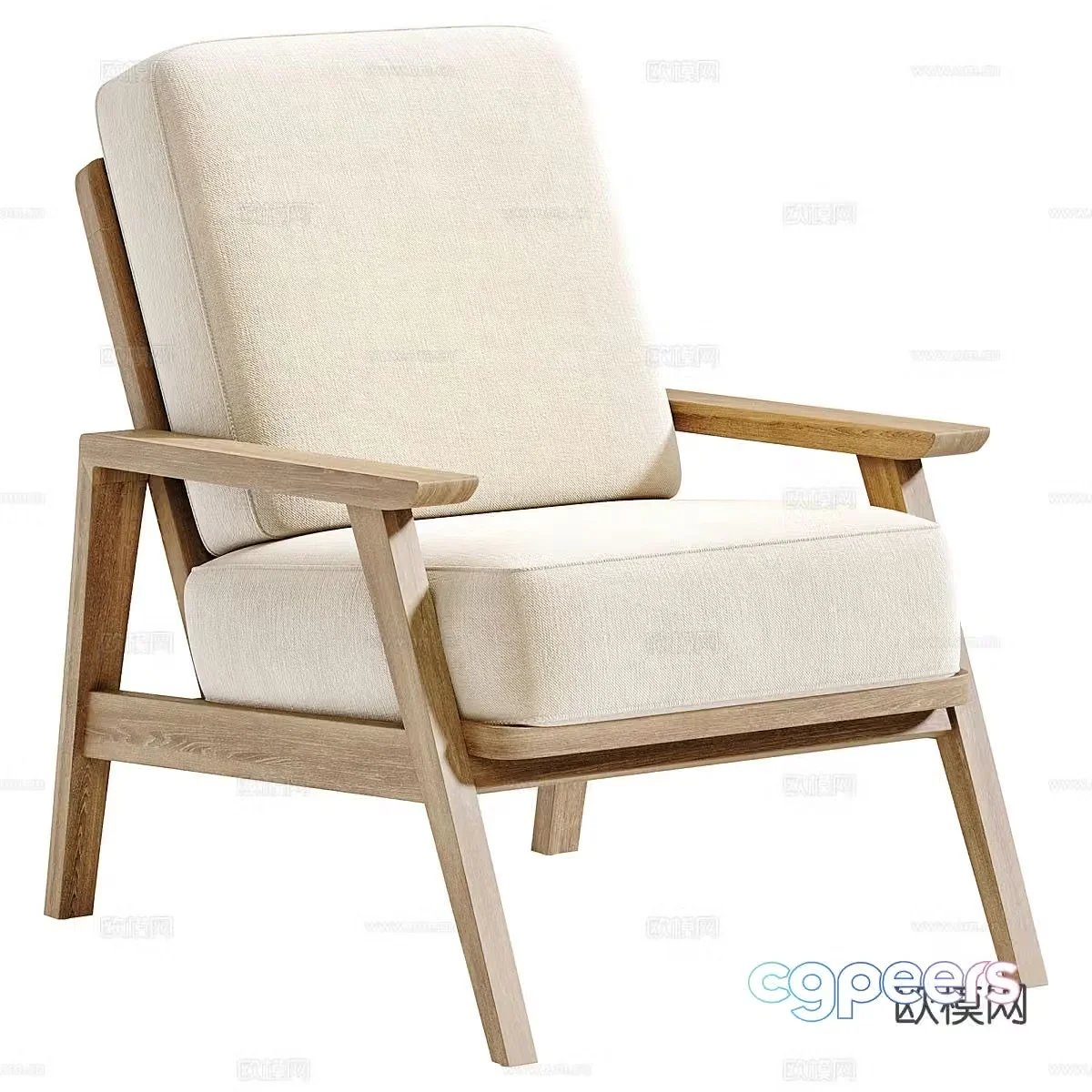 Wabi-sabi chair leisure chair 3d model