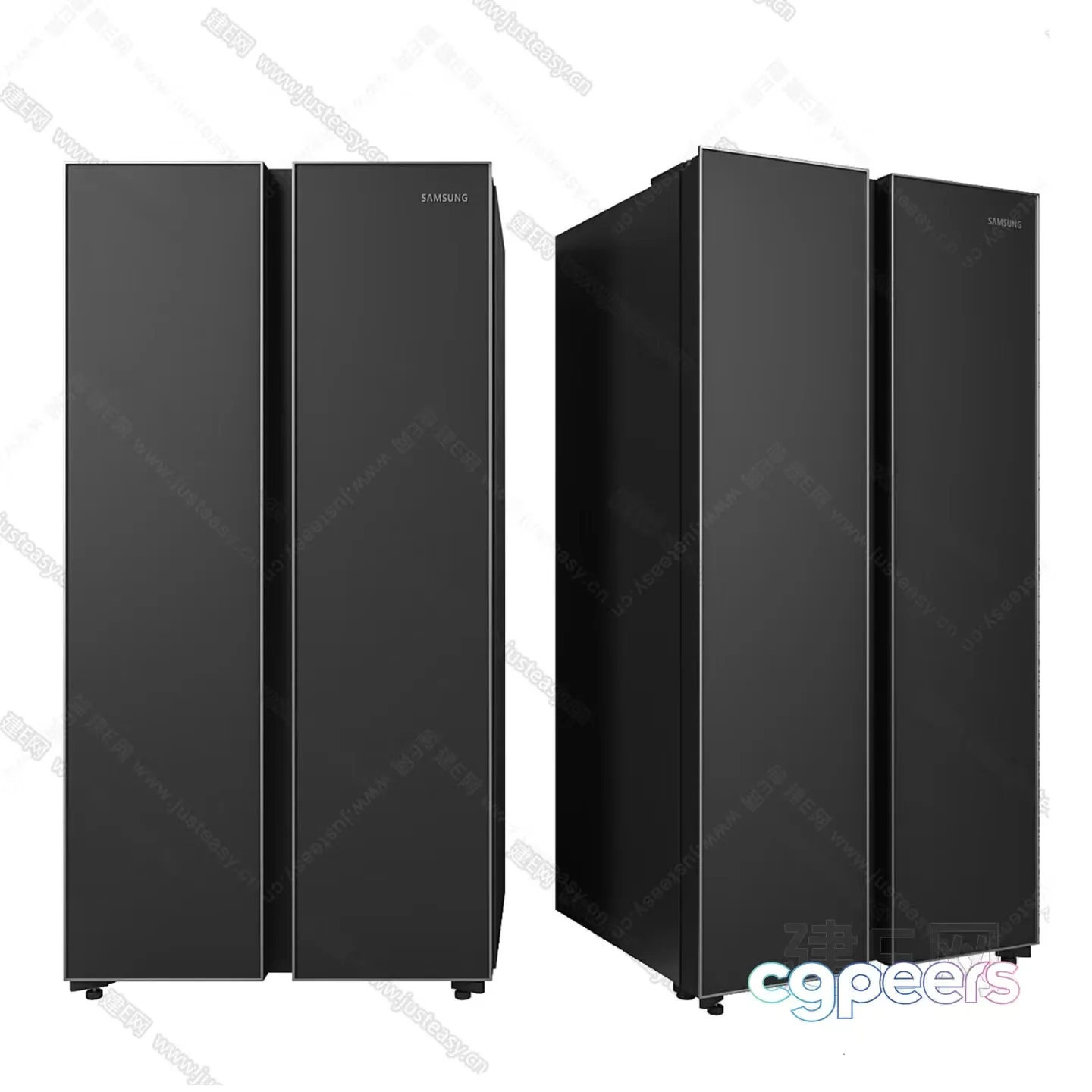 The Main Subject Is A Samsung Refrigerator Characterized By Its Sleek Design 3D Model – 12194 – VRAY Render