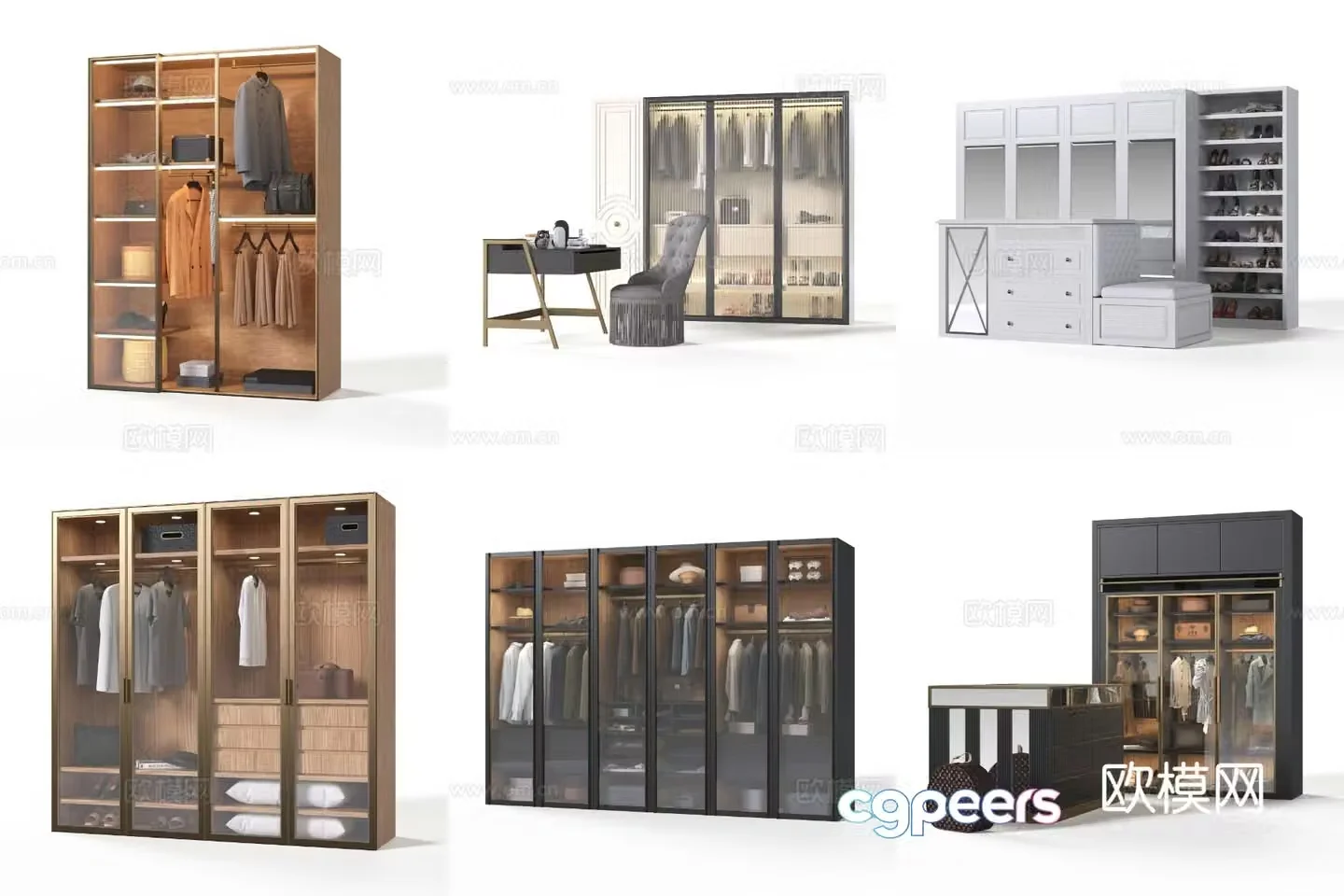 modern wardrobe wardrobe 3d model