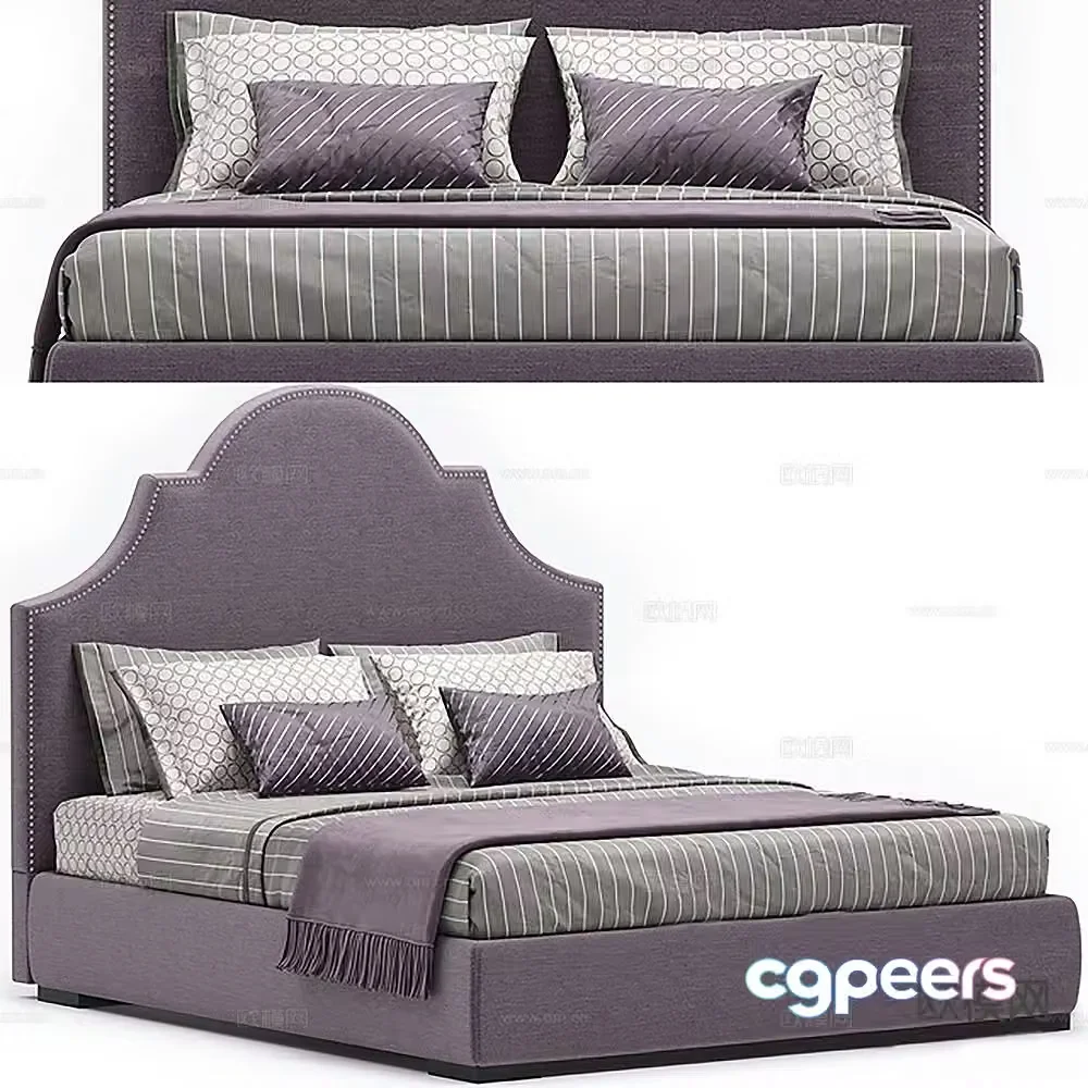 Modern double bed 3d model