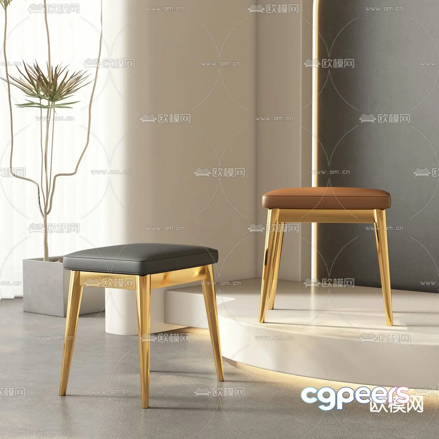 Modern stool 3d model