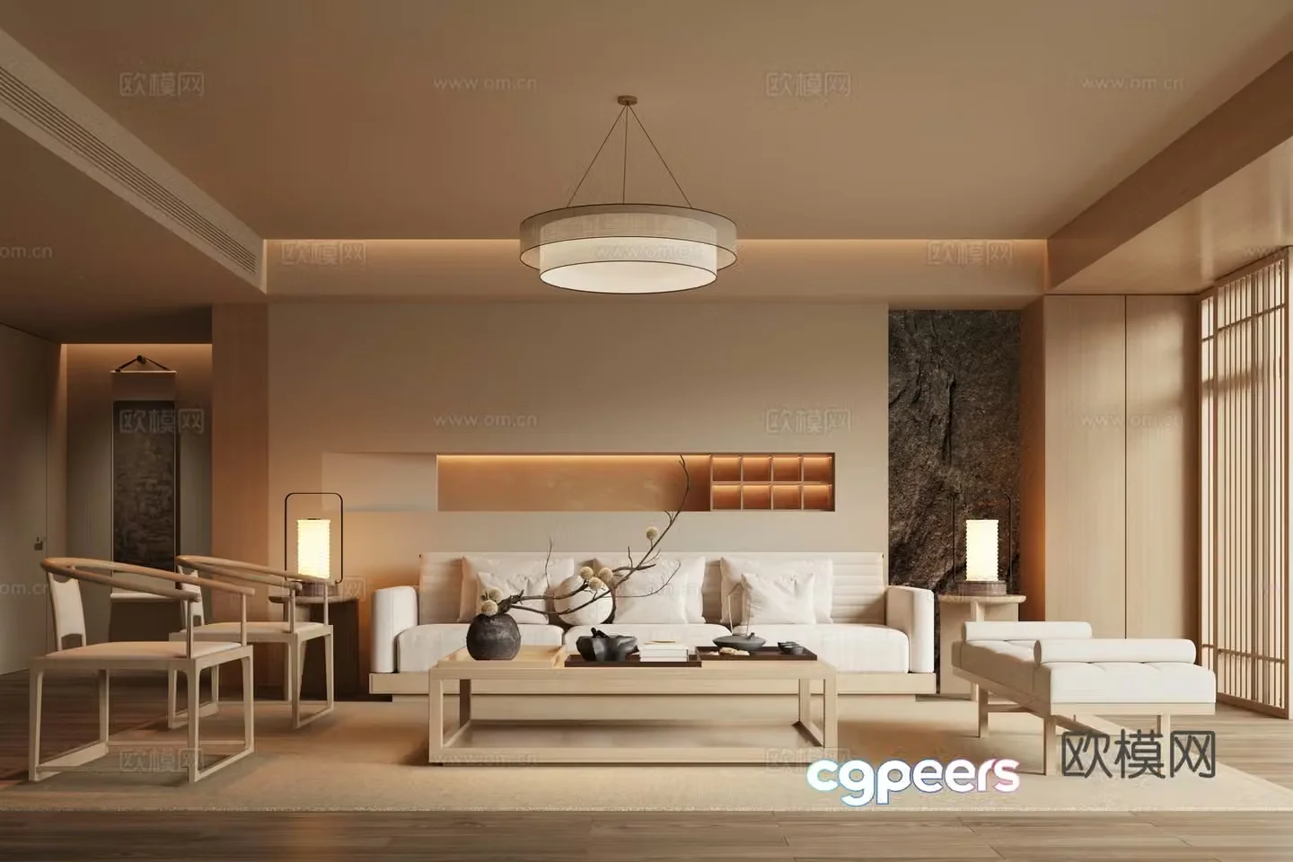 New Chinese Song style living room 3D model