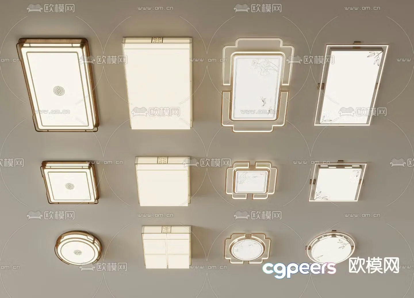 New Chinese style ceiling lamp 3d model