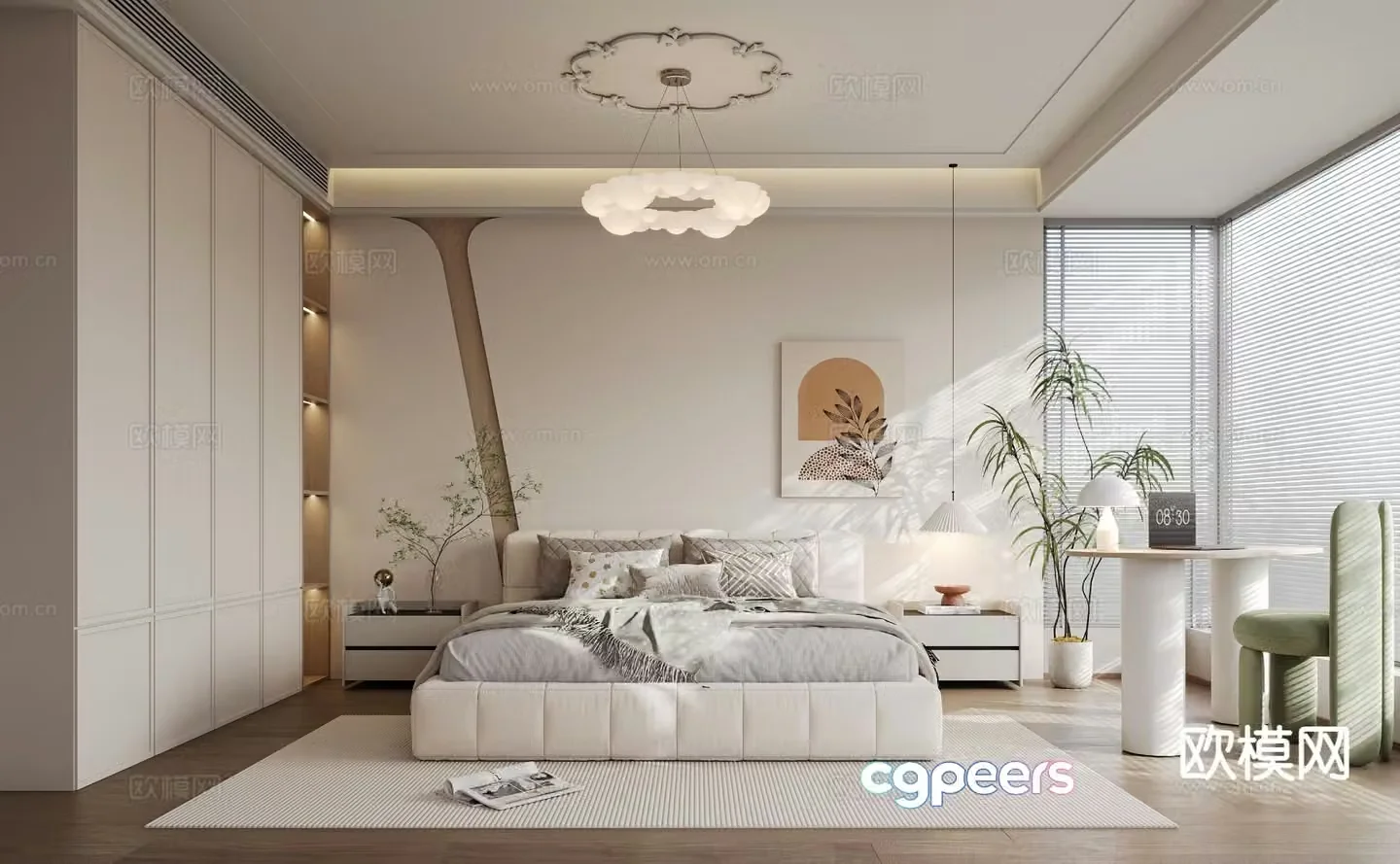 Cream style bedroom master bedroom 3d model