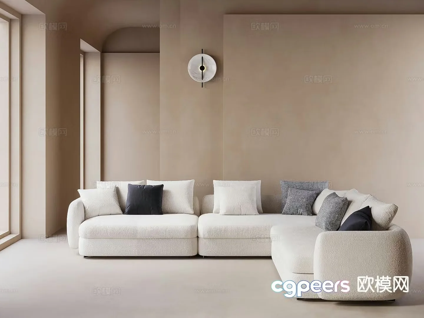 Multi-person sofa corner sofa 3d model