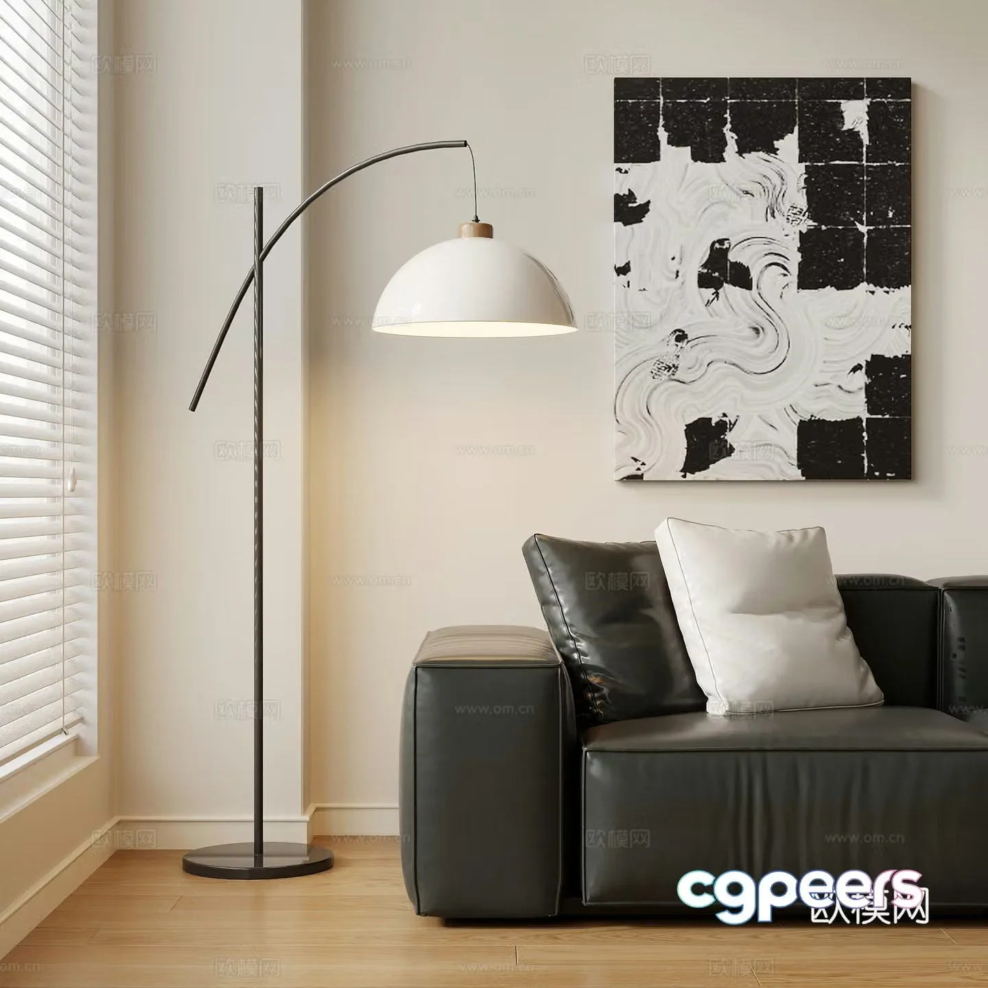 Modern minimalist floor lamp 3d model