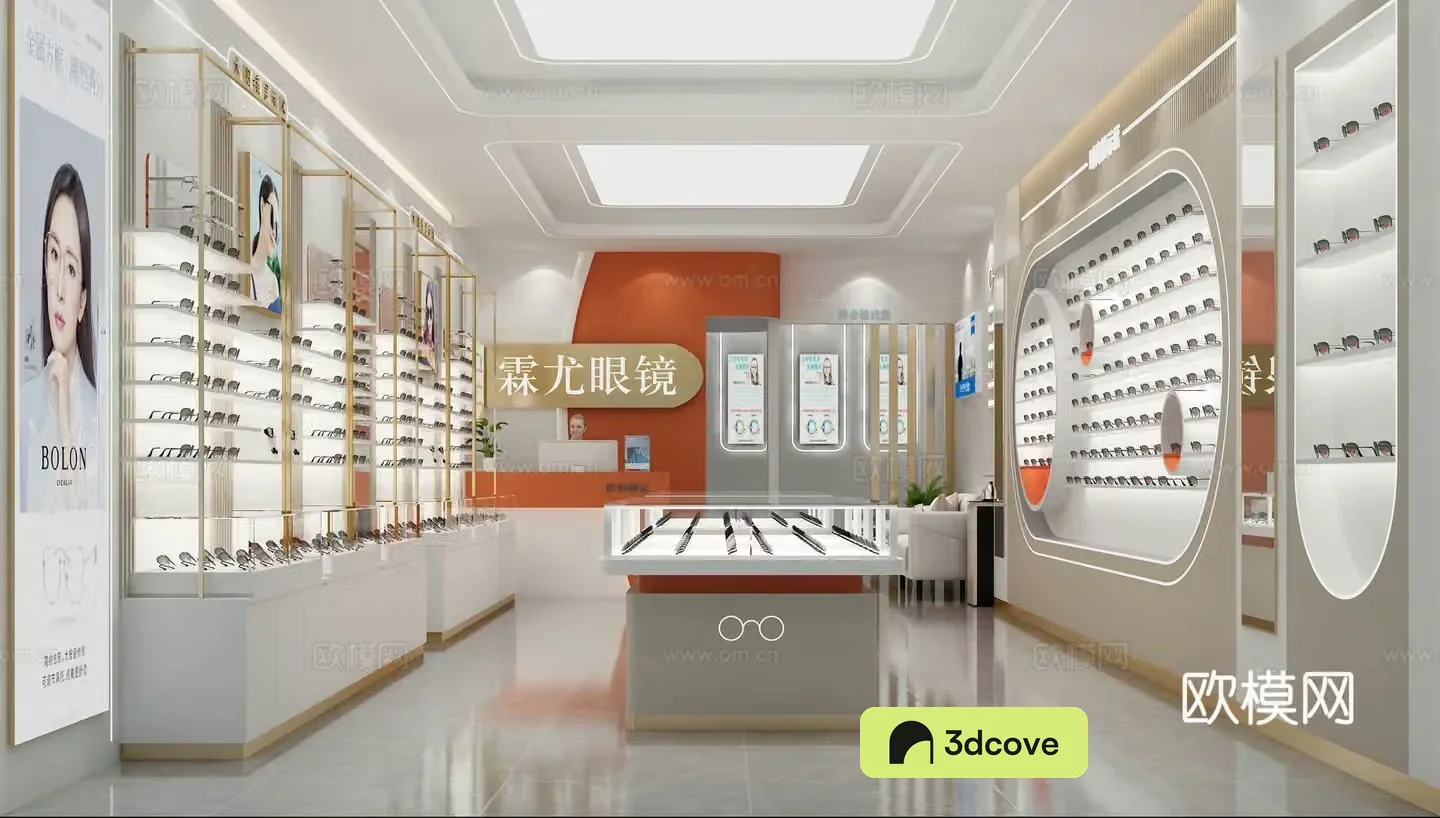 Modern eyewear store 3D model