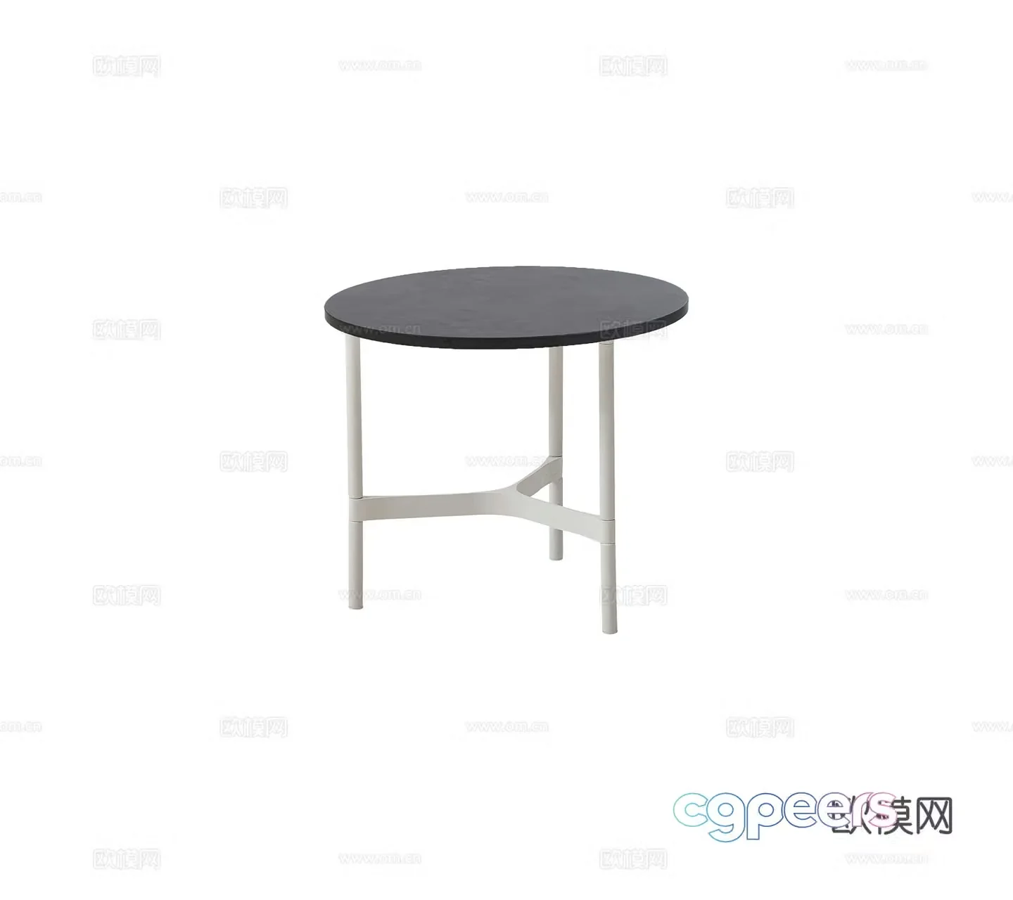 Modern rock slab stone coffee table round coffee table side table metal coffee table combination 3D model