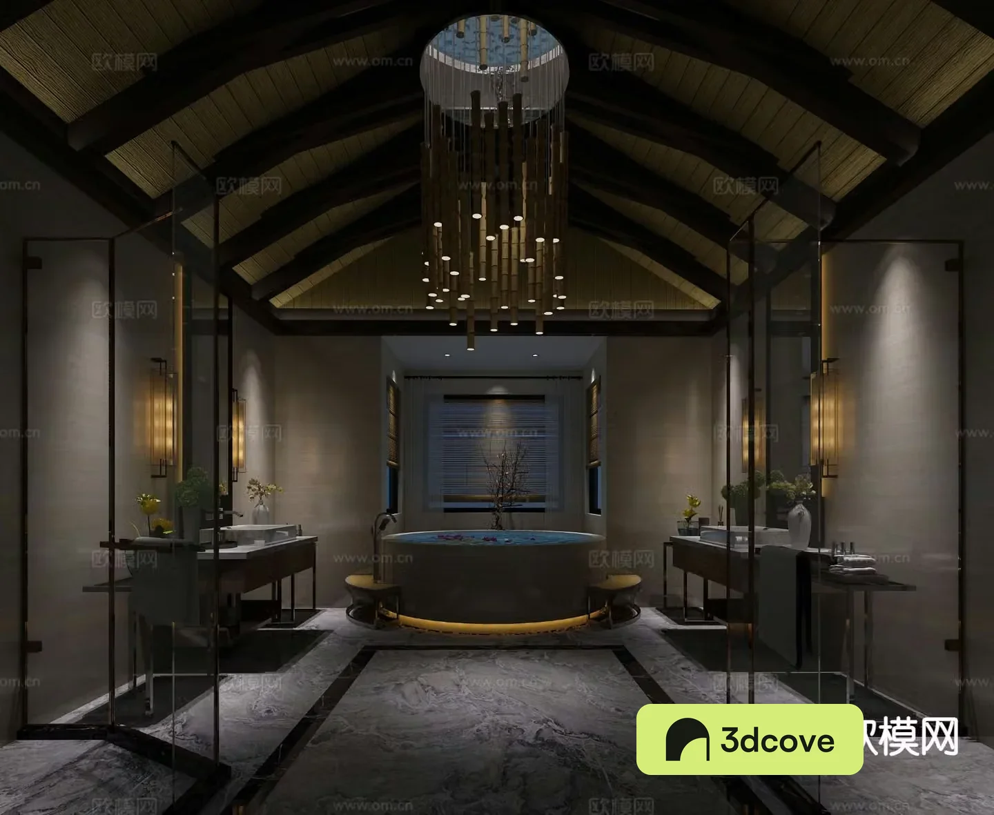 Chinese villa bathroom