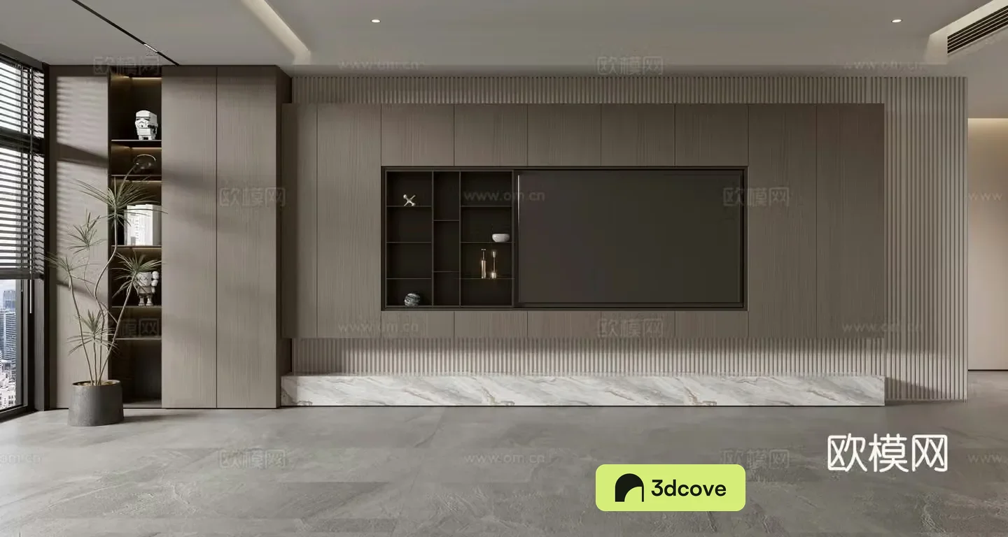 Modern TV background wall