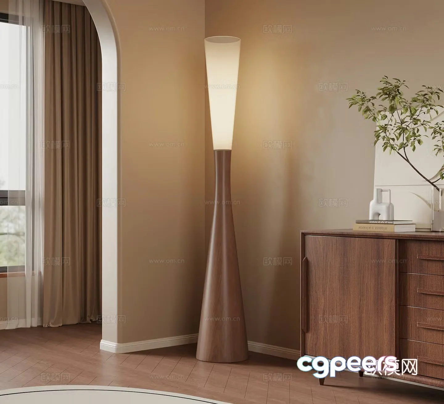 Modern medieval style floor lamp 3d model
