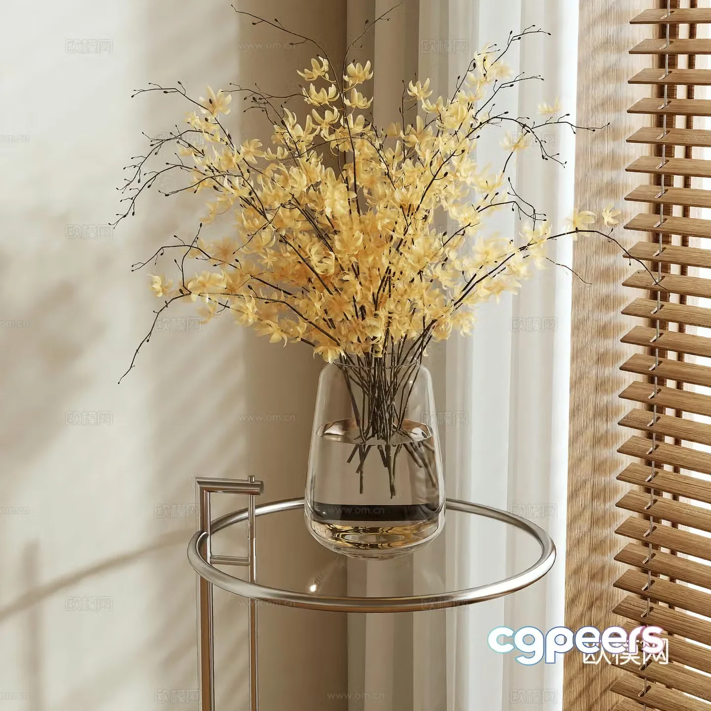 modern vase floral arrangement flower arrangement 3d model