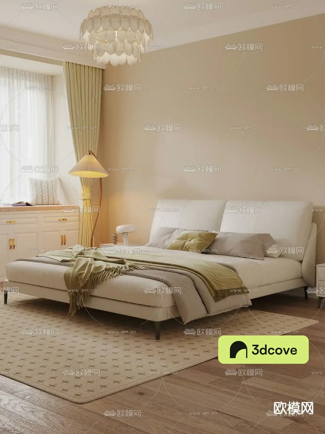 Cream style double bed