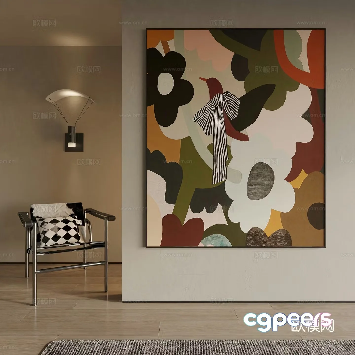 Modern decorative painting 3d model