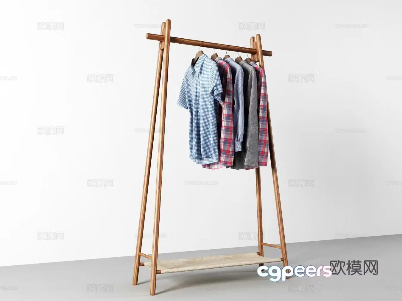 New Chinese style clothes hanger clothing 3d model