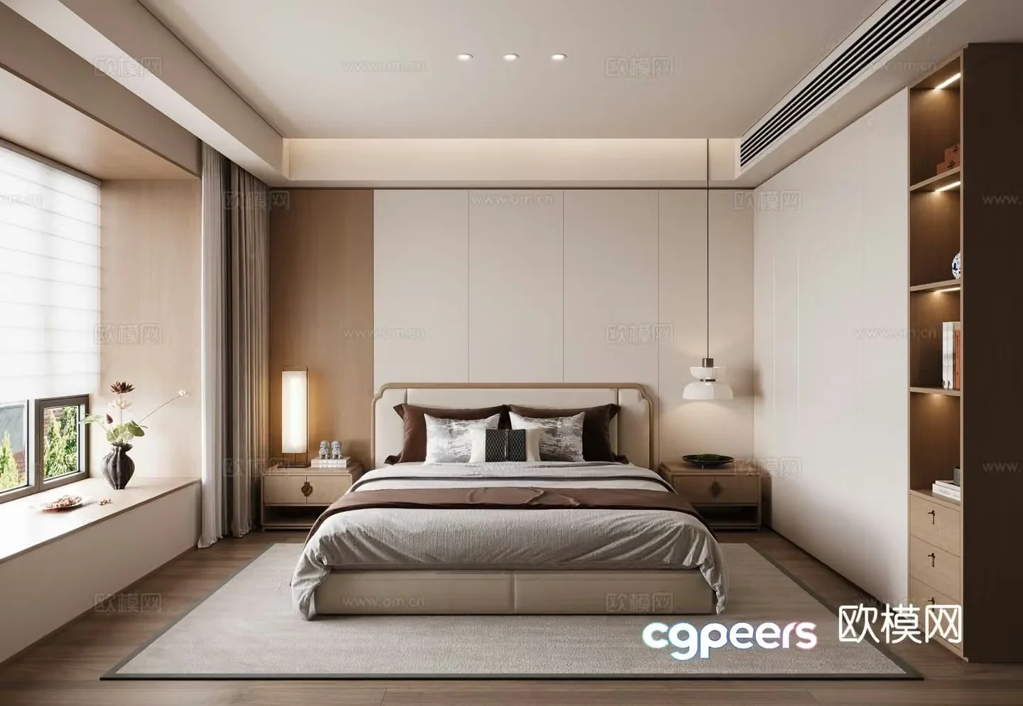 New Chinese Song style bedroom New Chinese table lamp New Chinese chandeliers New Chinese 3D model