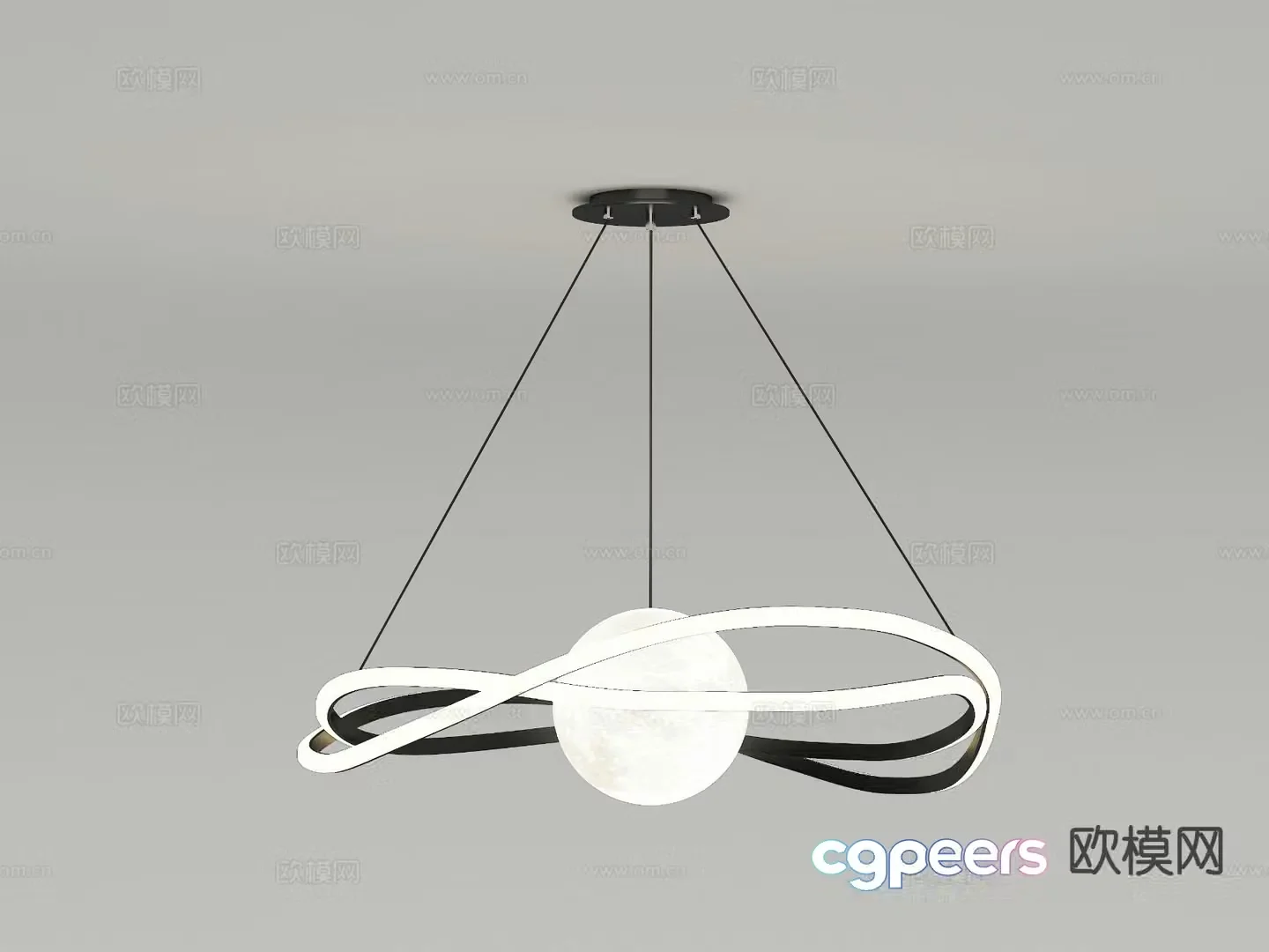 Simple chandelier hall chandelier 3d model