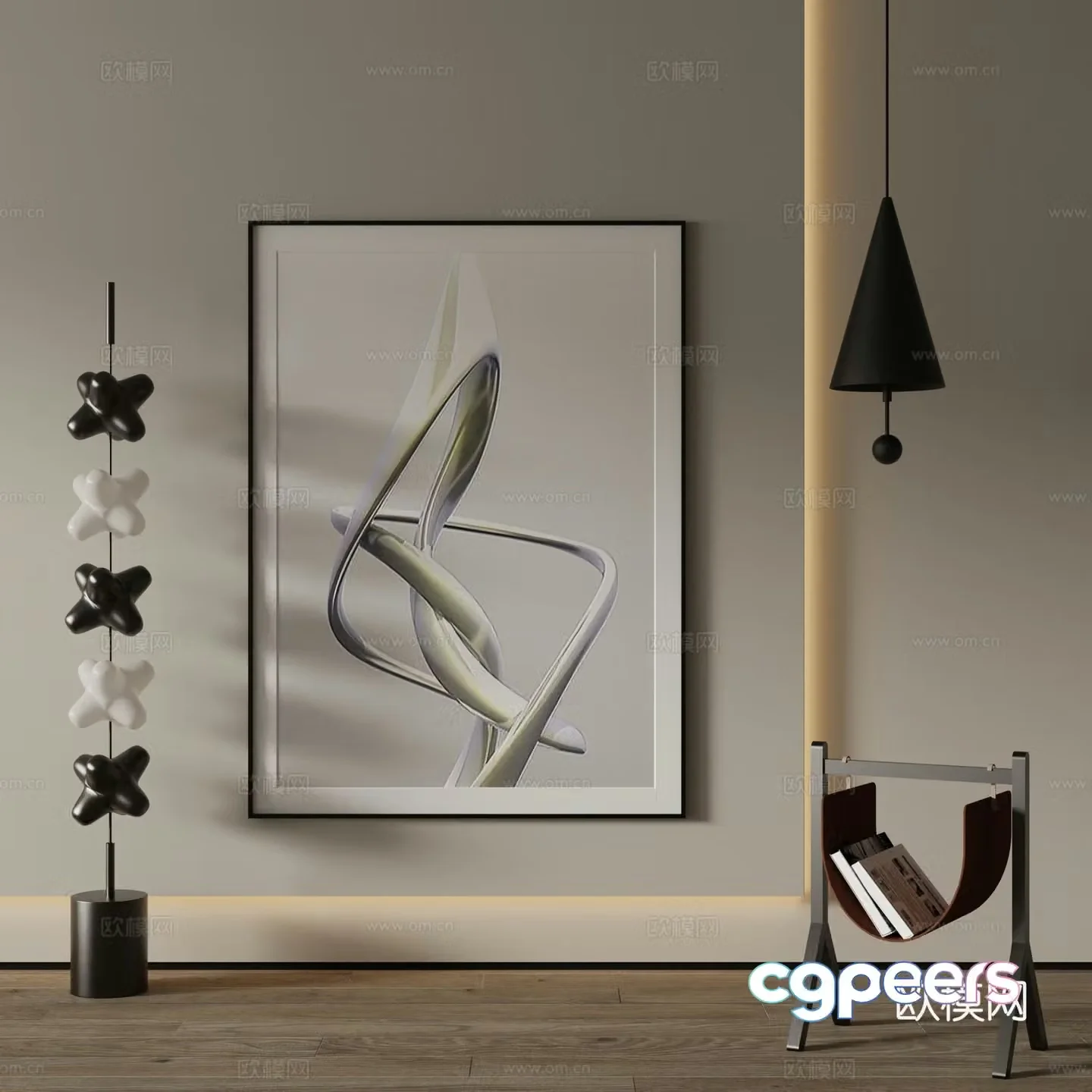 Modern Art Painting Decorative Painting 3D Model