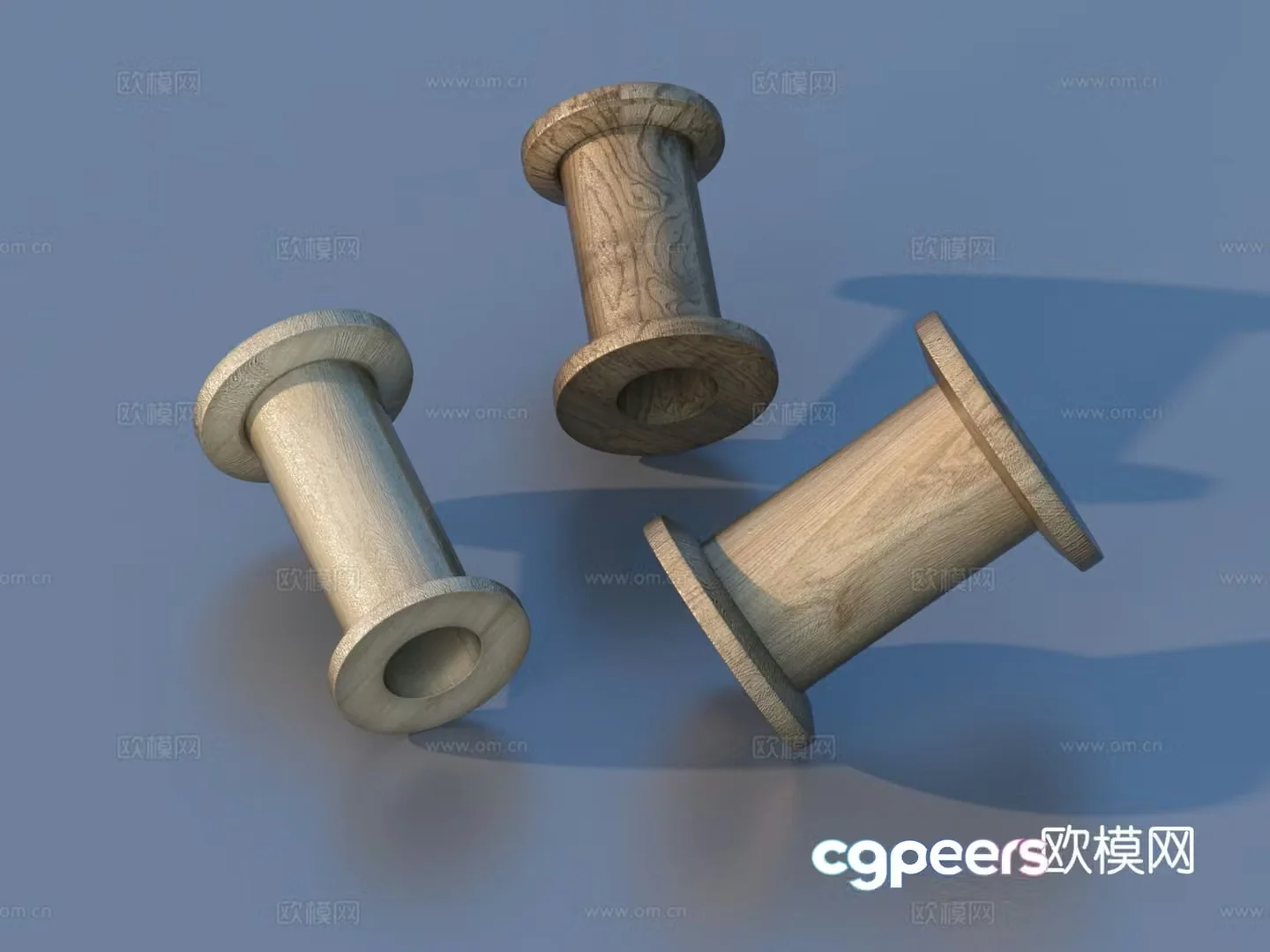 Household reel wooden spool reel 3d model