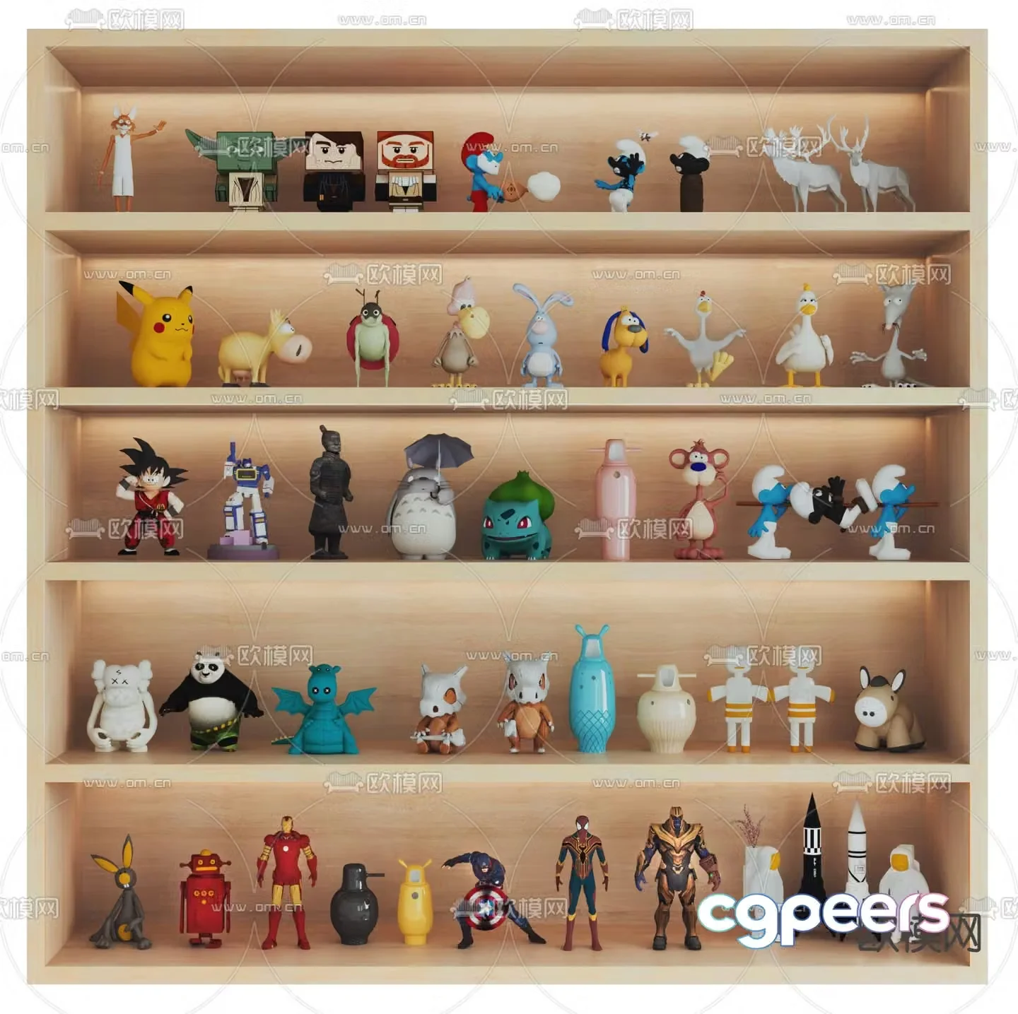 Toy Figures Trendy Toy Dolls Cartoon Ornaments 3D Model