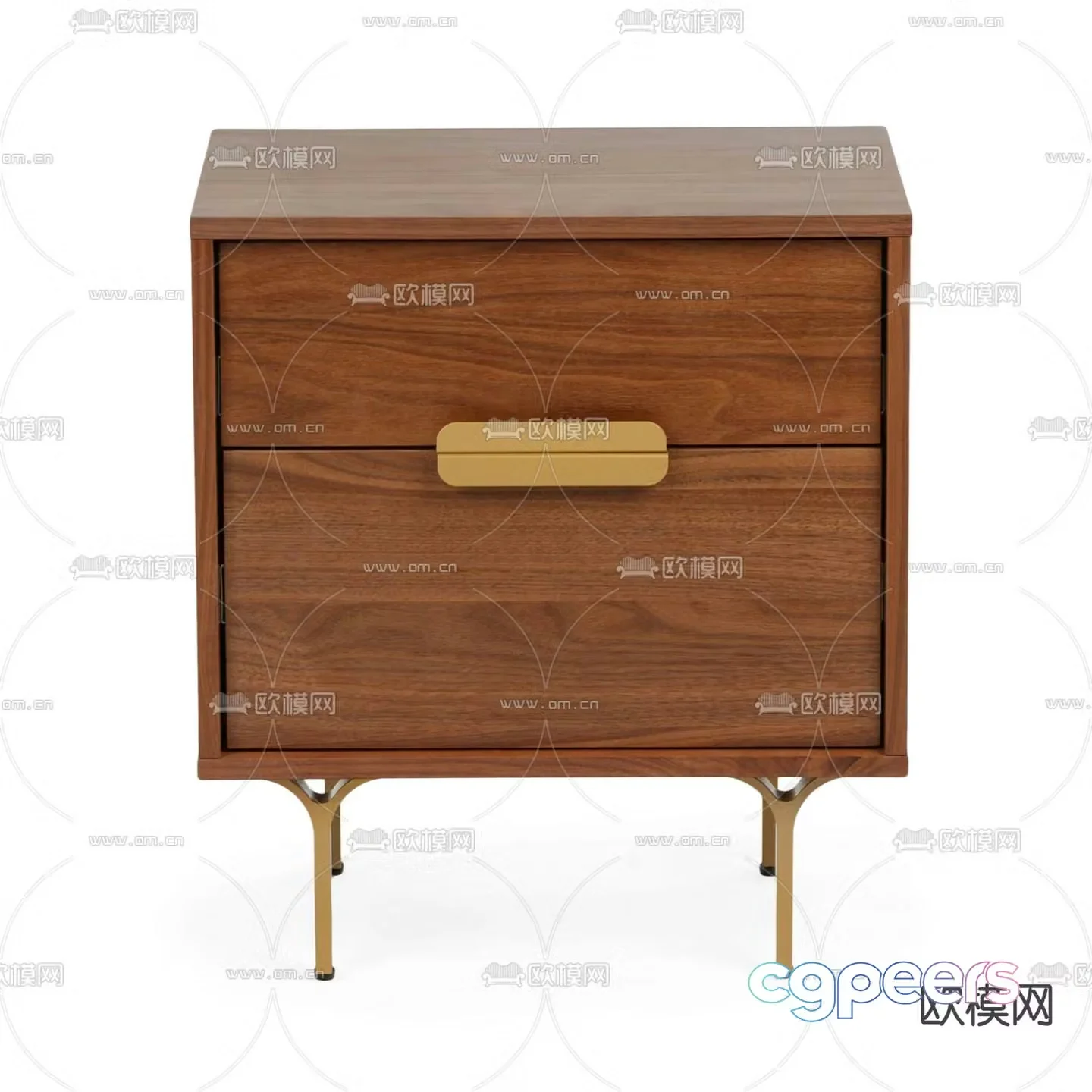 Medieval style bedside table 3d model