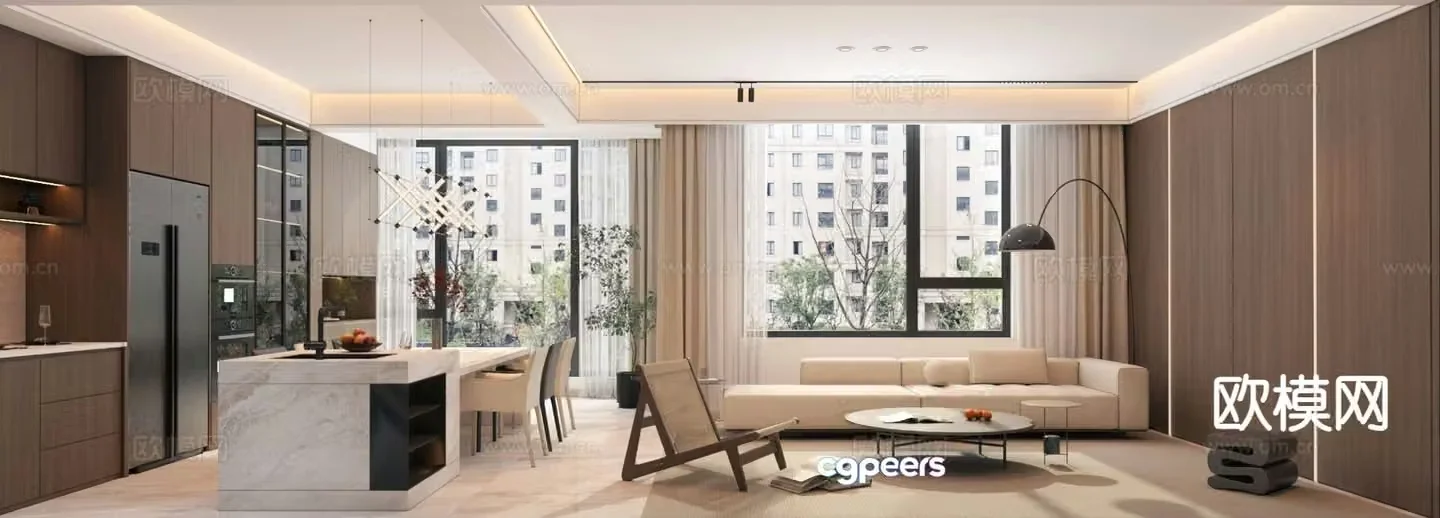 Modern guest restaurant 3d model