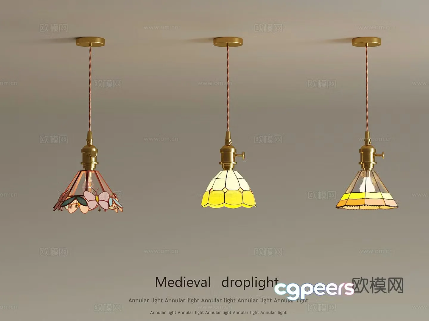 022 Modern Dopamine Chandelier 3D Model