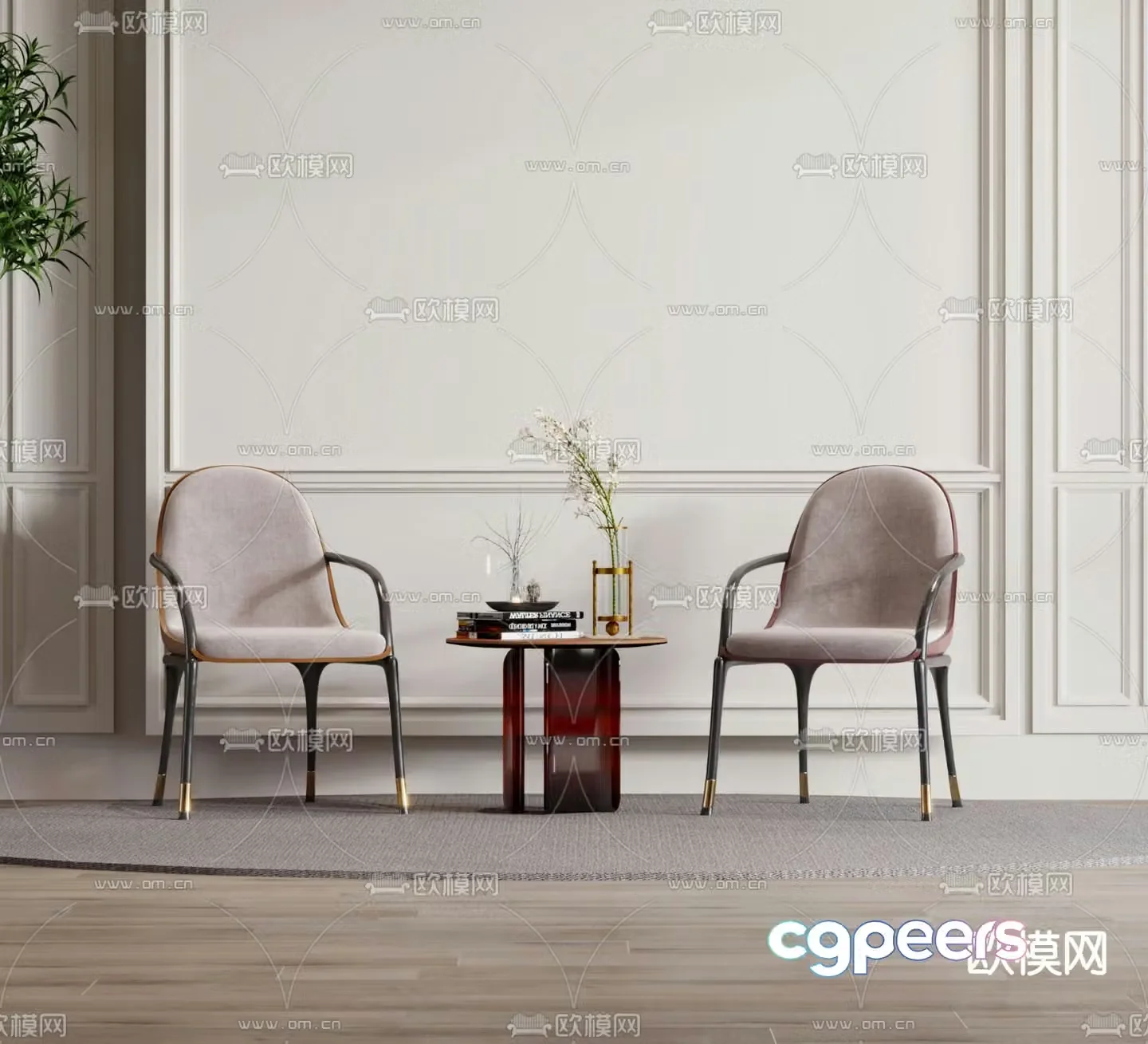 Light luxury chair dining chair 3d model