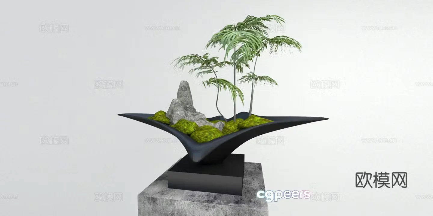 Moss fern potted plants Moss fern potted plants 3d model