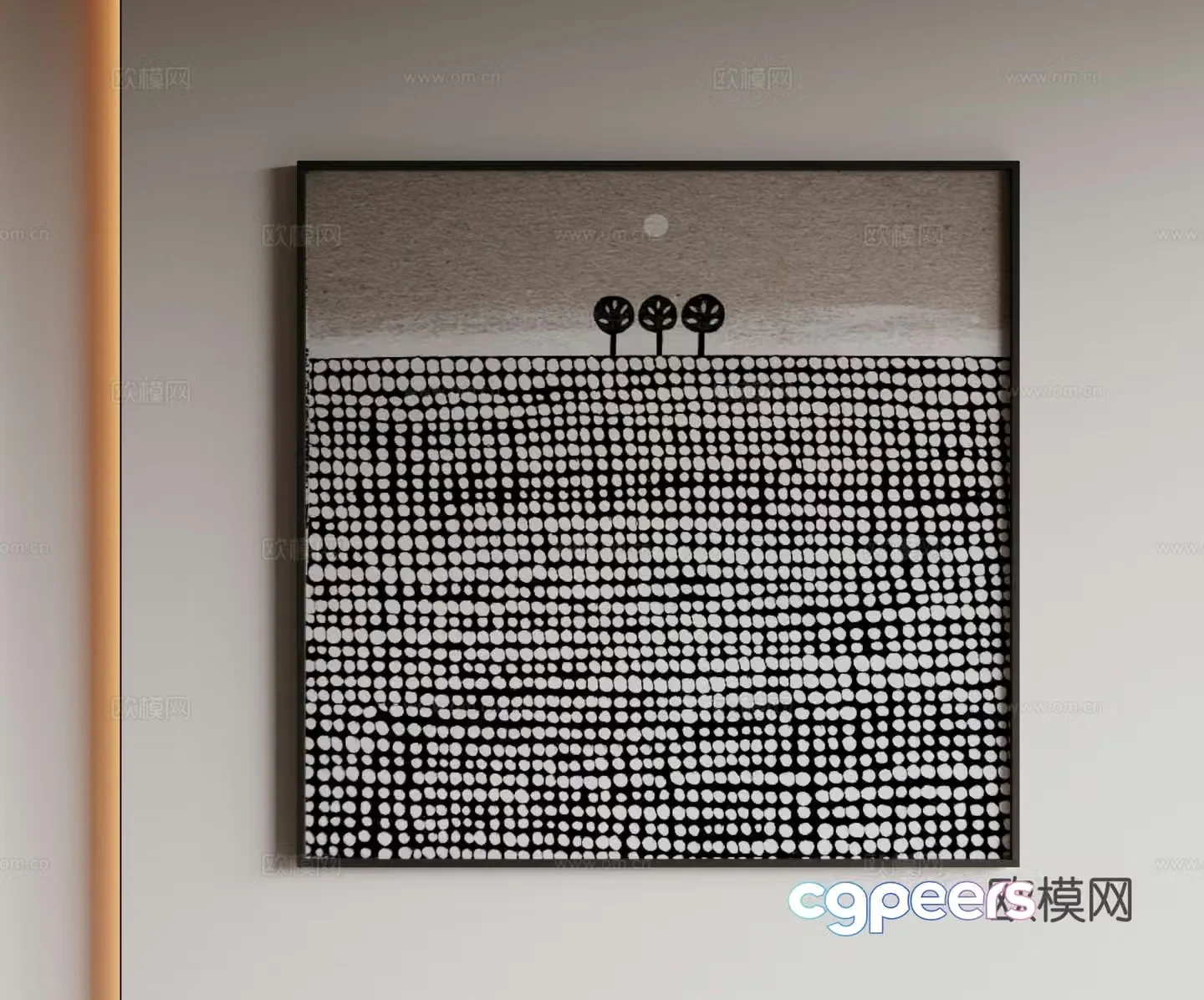 Modern minimalist decorative paintings Wasabi Middle Style Hanging Paintings Cream Style Decorative Paintings Italian Hanging Paintings 3D Model